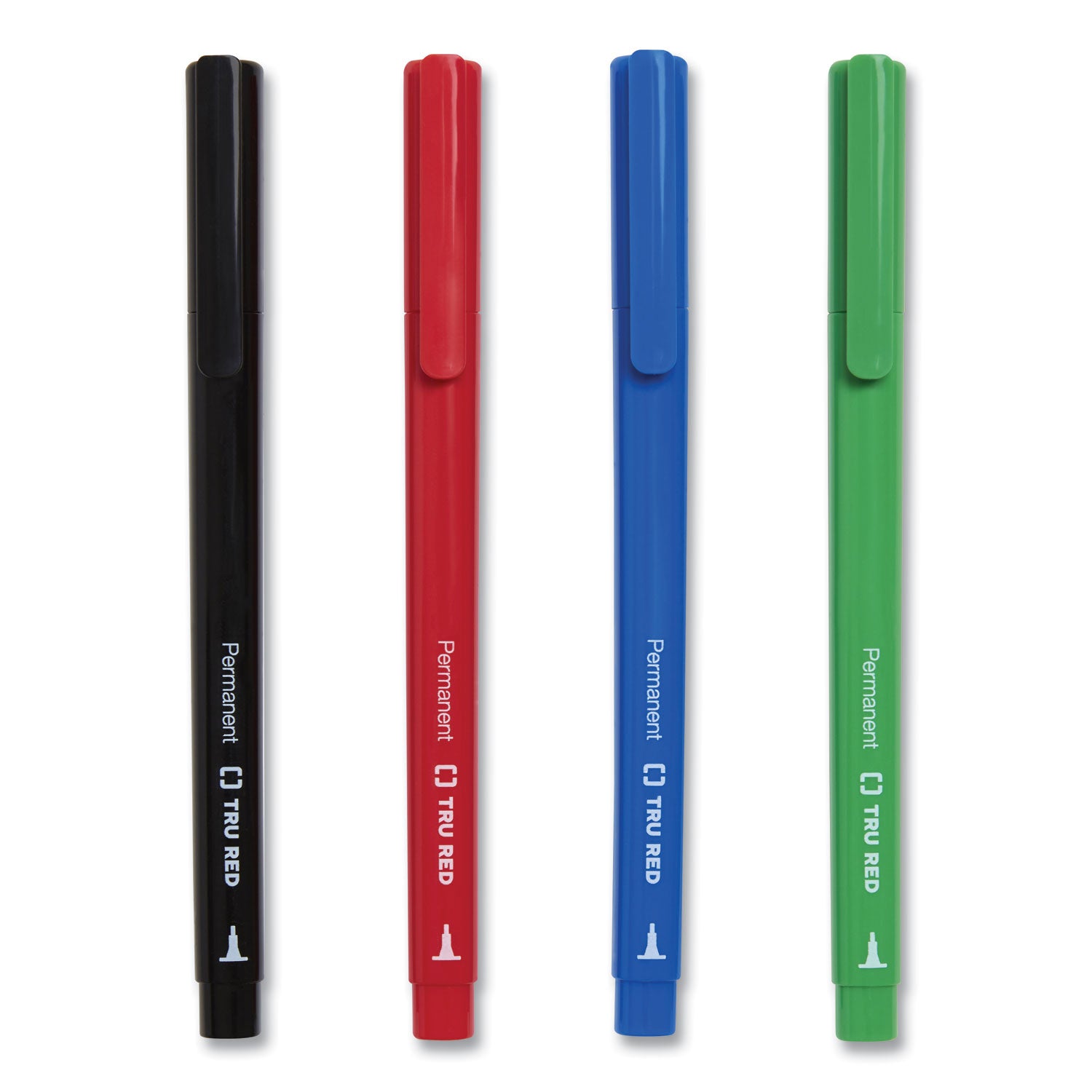 TRU RED™ Permanent Marker, Pen-Style, Extra-Fine Needle Tip, Assorted Colors, 12/pack