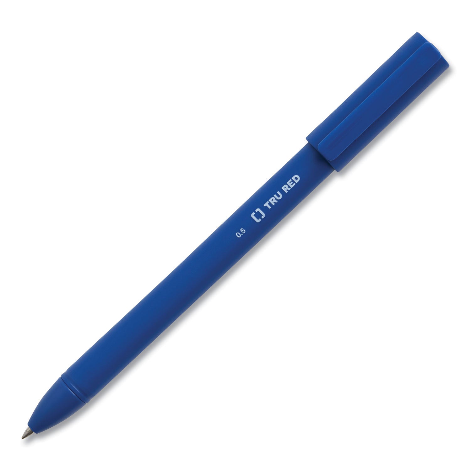 TRU RED™ Quick Dry Gel Pen, Stick, Fine 0.5 Mm, Blue Ink, Blue Barrel, Dozen
