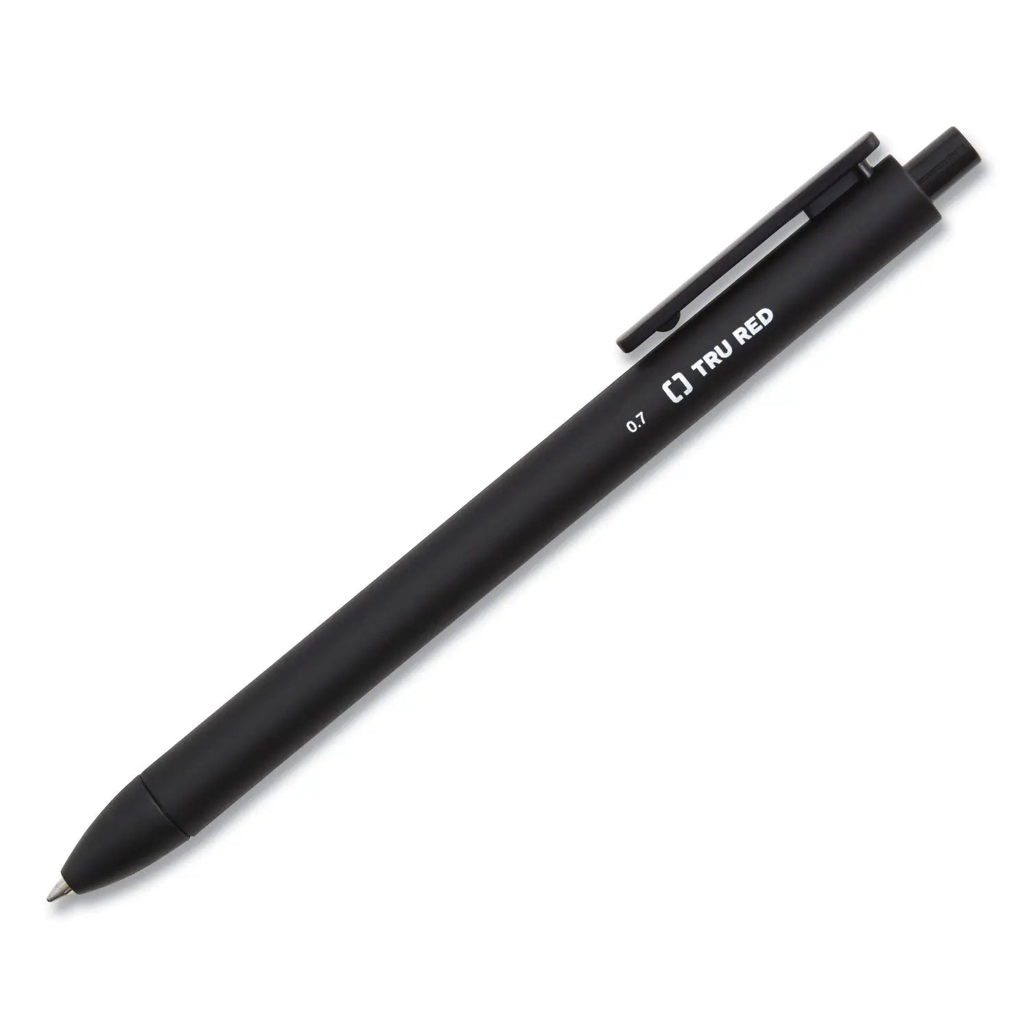 Quick Dry Gel Pen, Retractable, Medium 0.7 mm, Black Ink, Black Barrel, Dozen TRU RED™ Flipcost