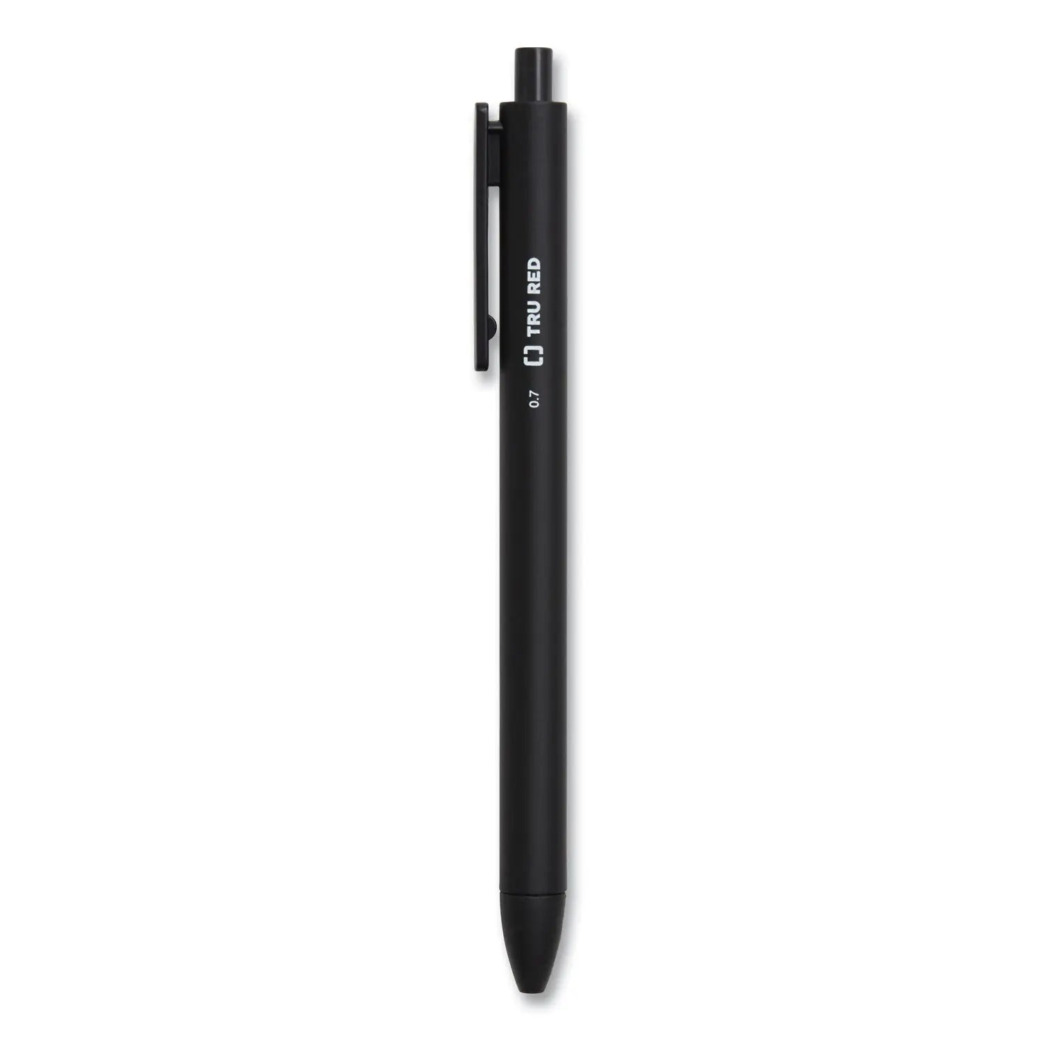 Quick Dry Gel Pen, Retractable, Medium 0.7 mm, Black Ink, Black Barrel, Dozen TRU RED™ Flipcost