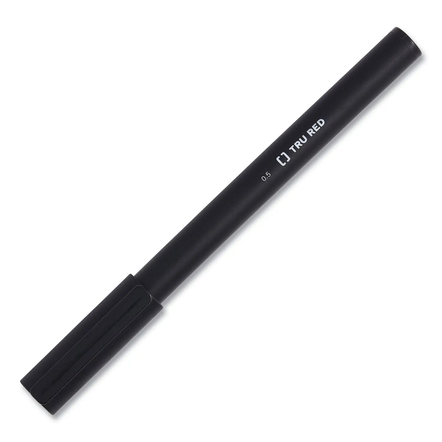 Quick Dry Gel Pen, Stick, Fine 0.5 mm, Black Ink, Black Barrel, Dozen TRU RED™ Flipcost