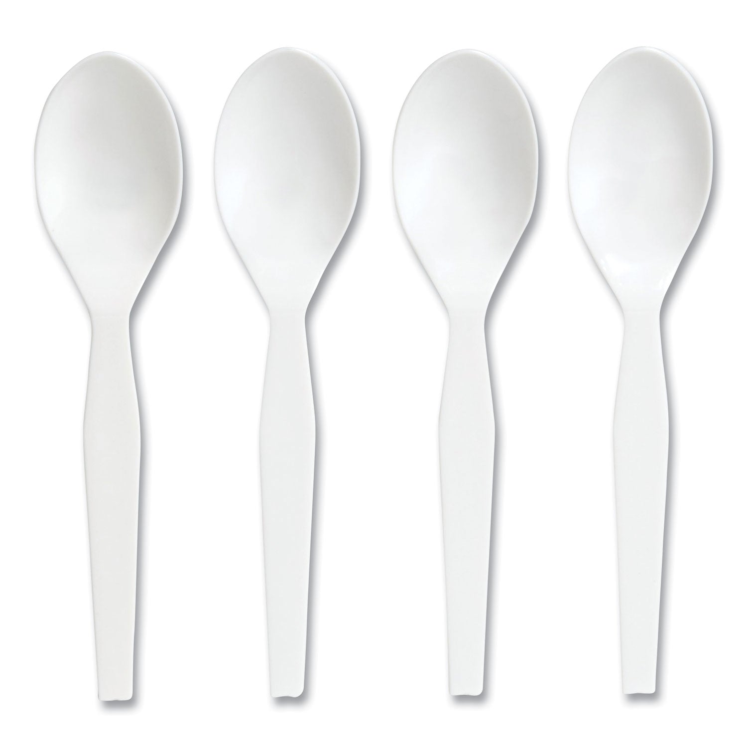 Perk™ Eco-ID Mediumweight Compostable Cutlery, Spoon, Plastic, White, 300/Pack