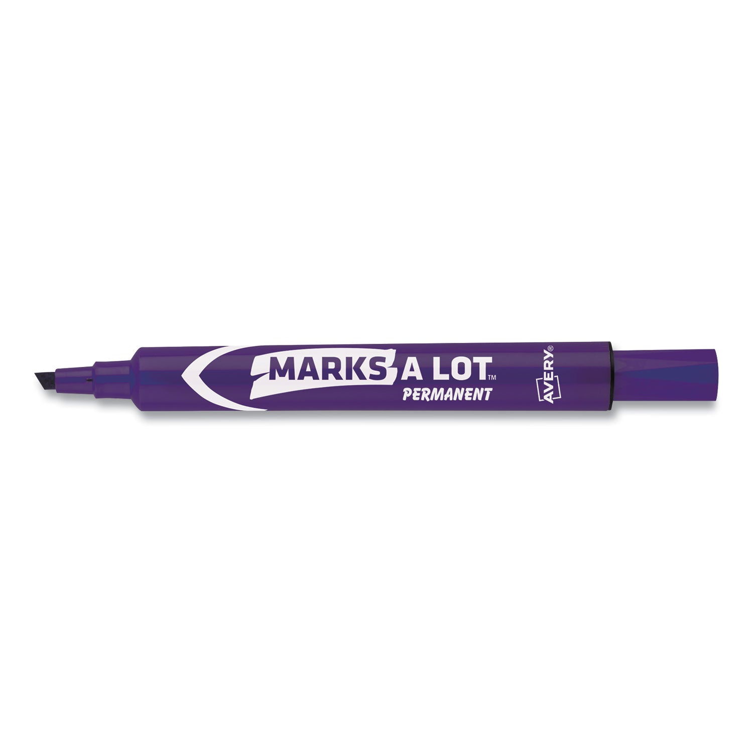 Avery® Marks A Lot Large Desk-Style Permanent Marker, Broad Chisel Tip, Purple, Dozen (8884)