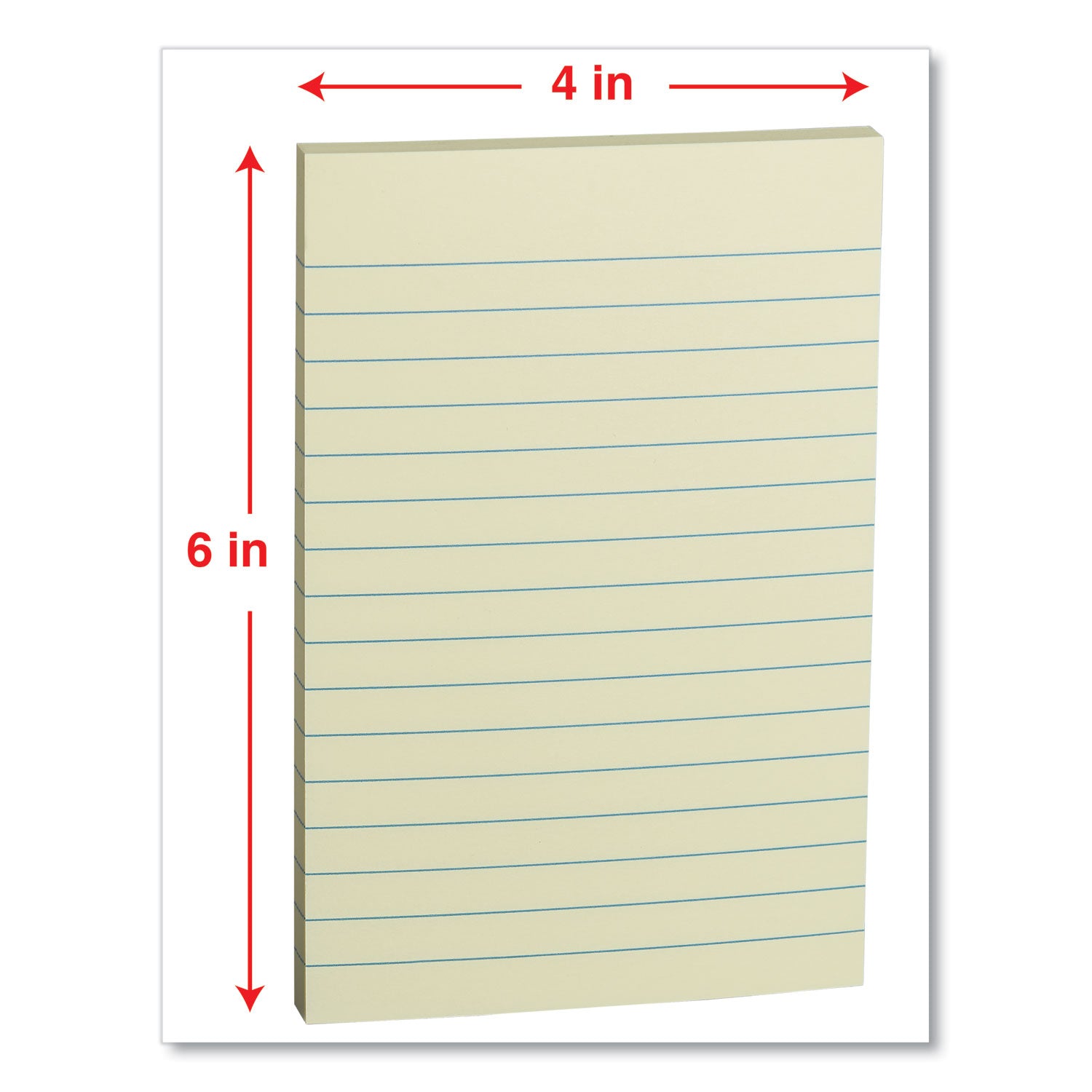 Universal® Self-Stick Note Pads, Note Ruled, 4" x 6", Assorted Pastel Colors, 100 Sheets/Pad, 5 Pads/Pack