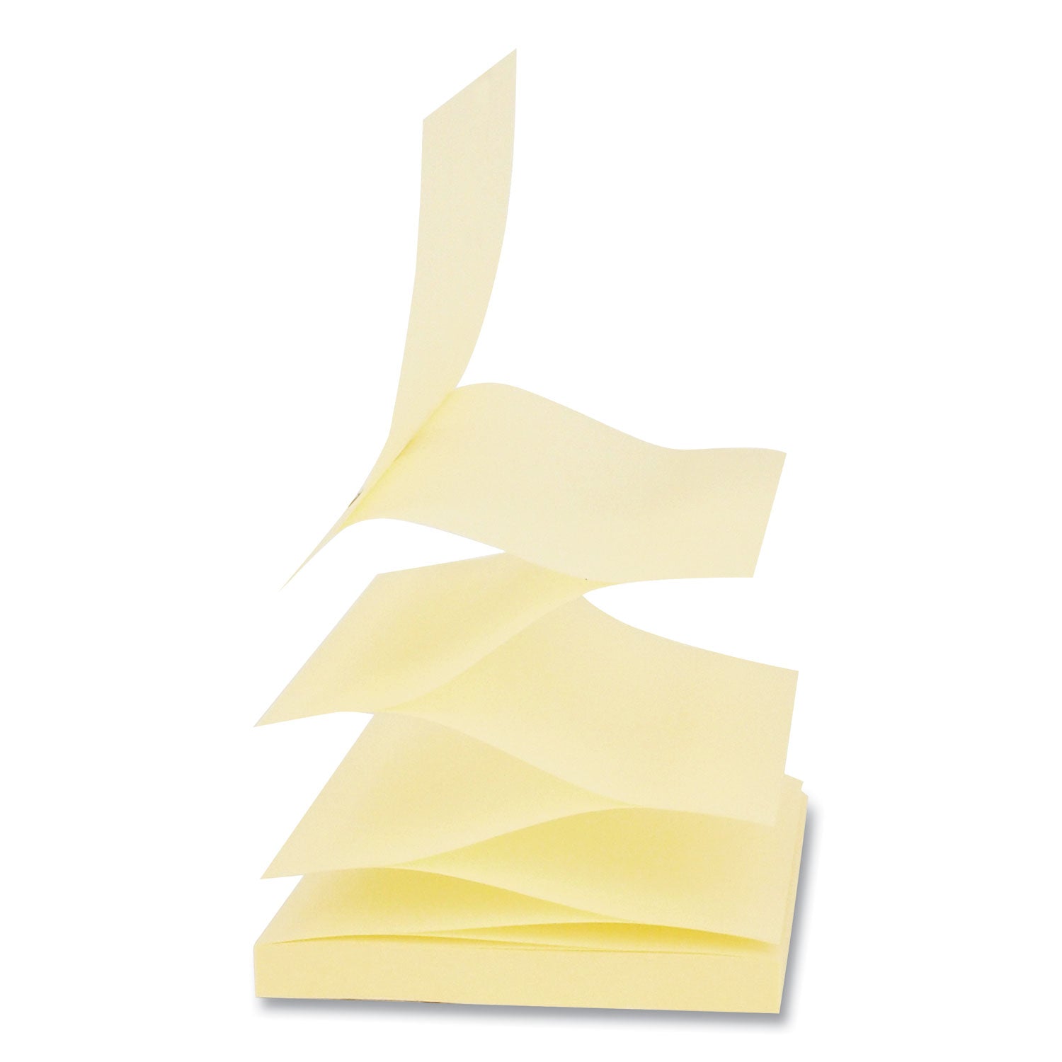 Universal® Fan-Folded Self-Stick Pop-Up Note Pads Cabinet Pack, 3" x 3", Yellow, 90 Sheets/Pad, 24 Pads/Pack
