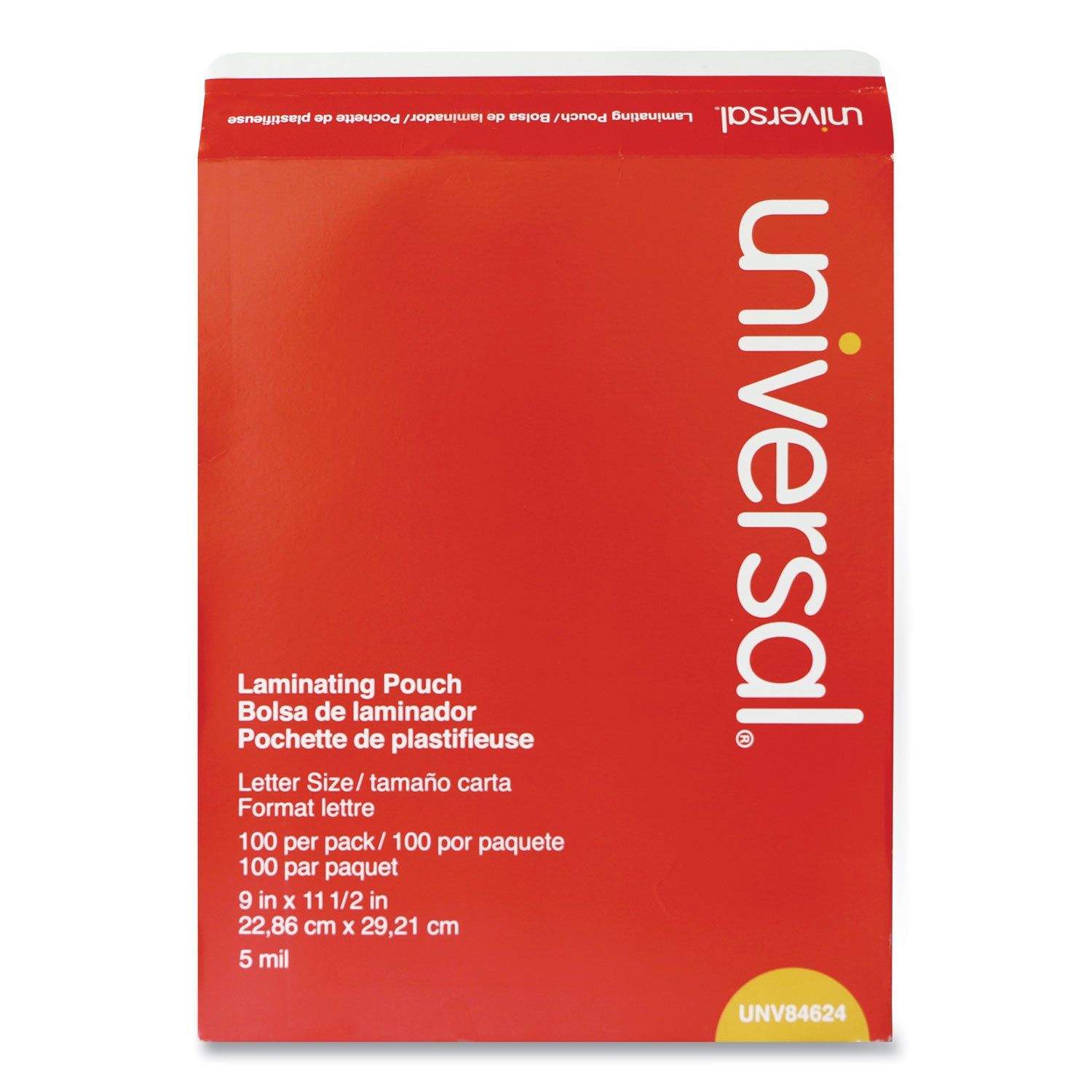 Universal® Laminating Pouches, 5 Mil, 9" X 11.5", Gloss Clear, 100/pack