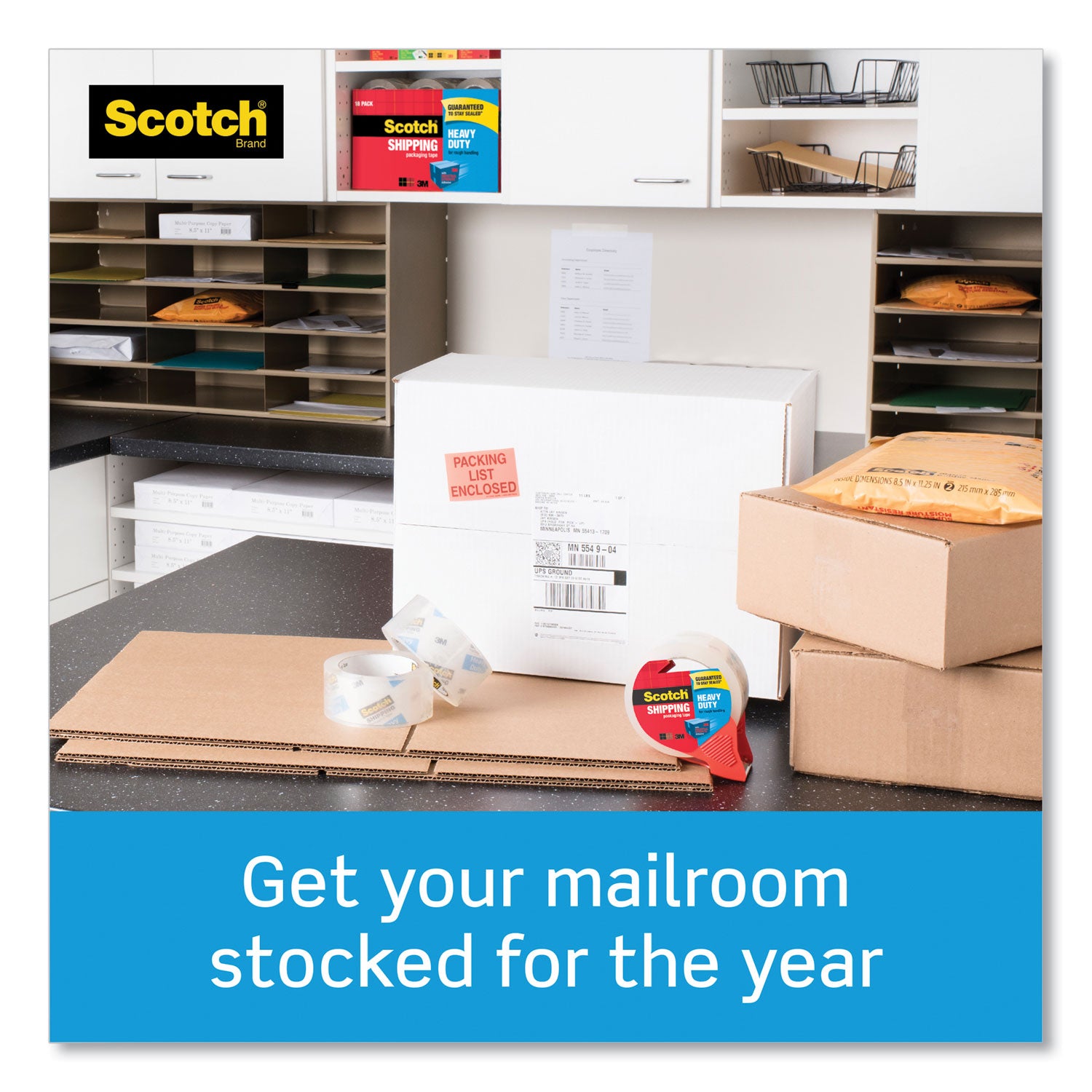 Scotch® 3850 Heavy-Duty Packaging Tape With Dispenser, 3" Core, 1.88" X 54.6 Yds, Clear, 1/roll