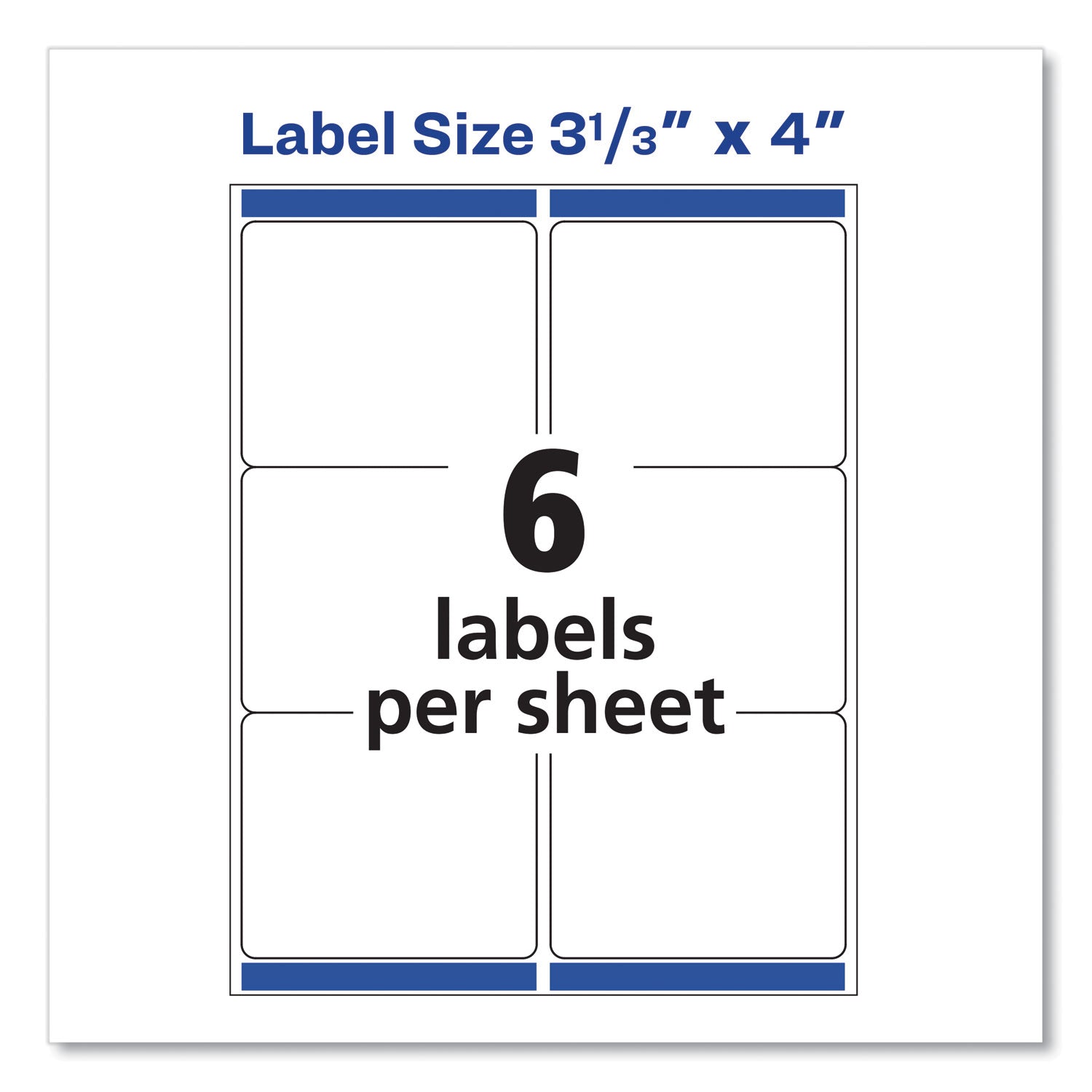 Avery® Shipping Labels W/ Trueblock Technology, Inkjet Printers, 3.33 X 4, White, 6/sheet, 100 Sheets/box