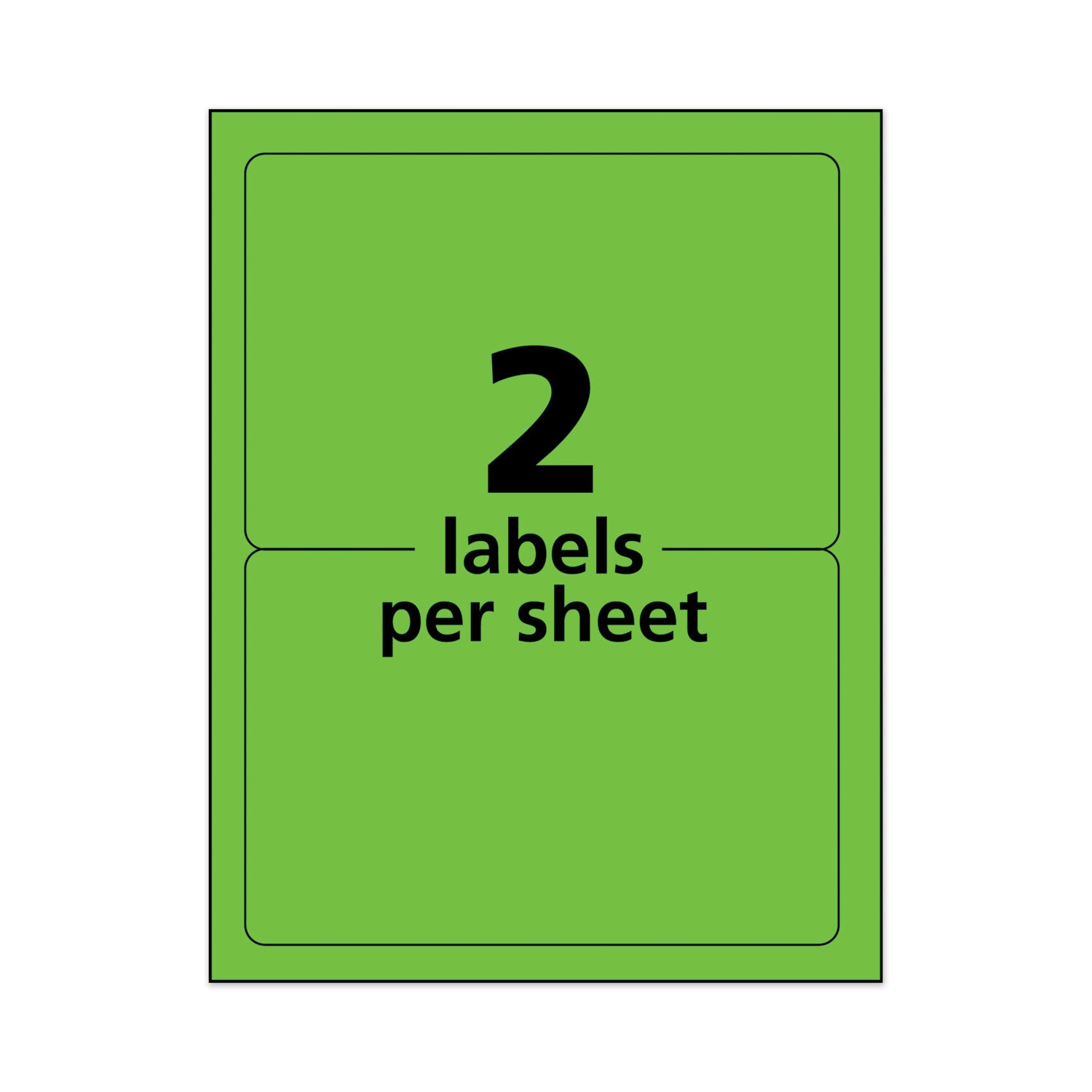 Avery® High-Visibility Permanent Laser ID Labels, 5.5 x 8.5, Neon Green, 200/Box