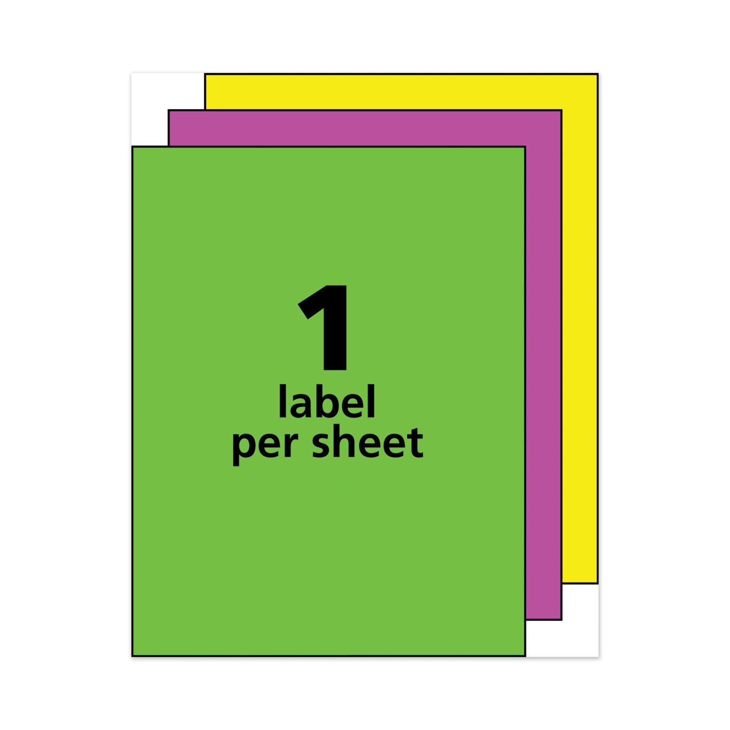 Avery® High-Visibility Permanent Laser Id Labels, 8.5 X 11, Asst. Neon, 15/pack
