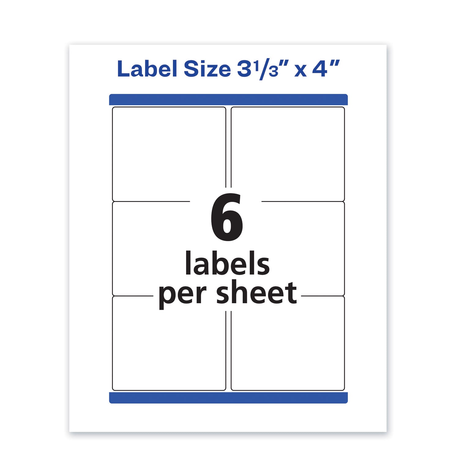 Avery® Waterproof Shipping Labels With Trueblock And Sure Feed, Laser Printers, 3.33 X 4, White, 6/sheet, 50 Sheets/pack
