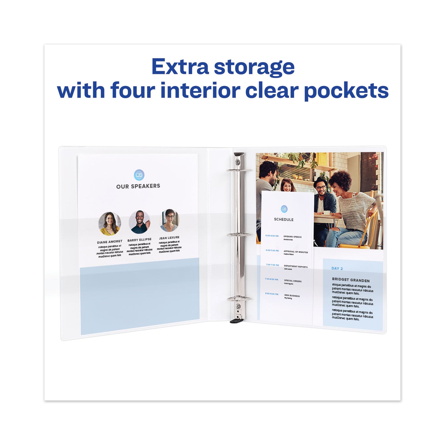 Avery® Heavy-Duty View Binder With Durahinge And One Touch Ezd Rings, 3 Rings, 1" Capacity, 11 X 8.5, White