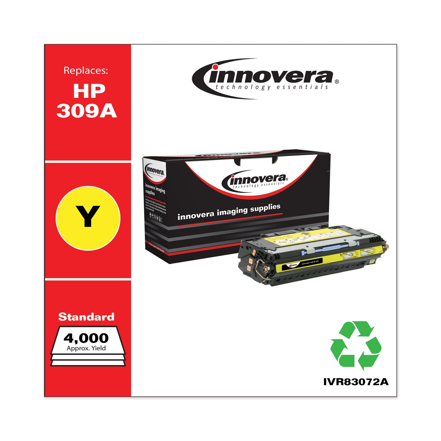 Innovera® Remanufactured Yellow Toner, Replacement for 309A (Q2672A), 4,000 Page-Yield