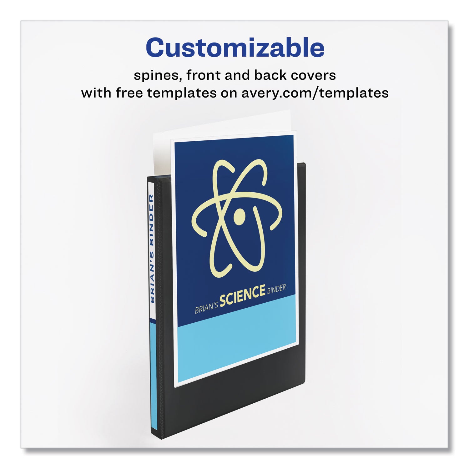 Avery® Heavy-Duty View Binder With Durahinge And One Touch Slant Rings, 3 Rings, 0.5" Capacity, 11 X 8.5, Black