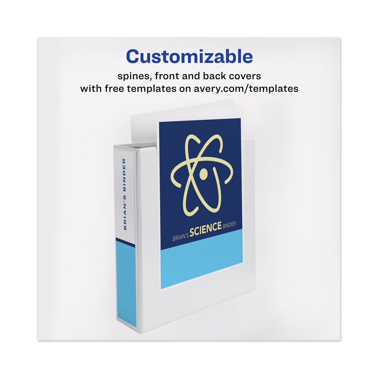 Avery® Touchguard Protection Heavy-Duty View Binders With Slant Rings, 3 Rings, 3" Capacity, 11 X 8.5, White