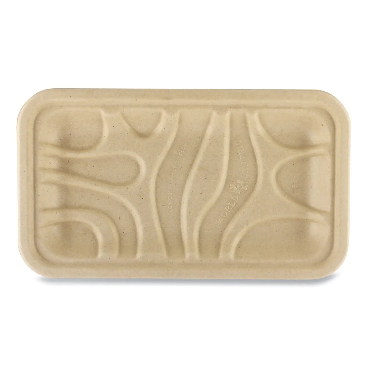 Fiber Trays, 1-Compartment, 8.3 x 4.9 x 0.7, Natural, Paper, 500/Carton