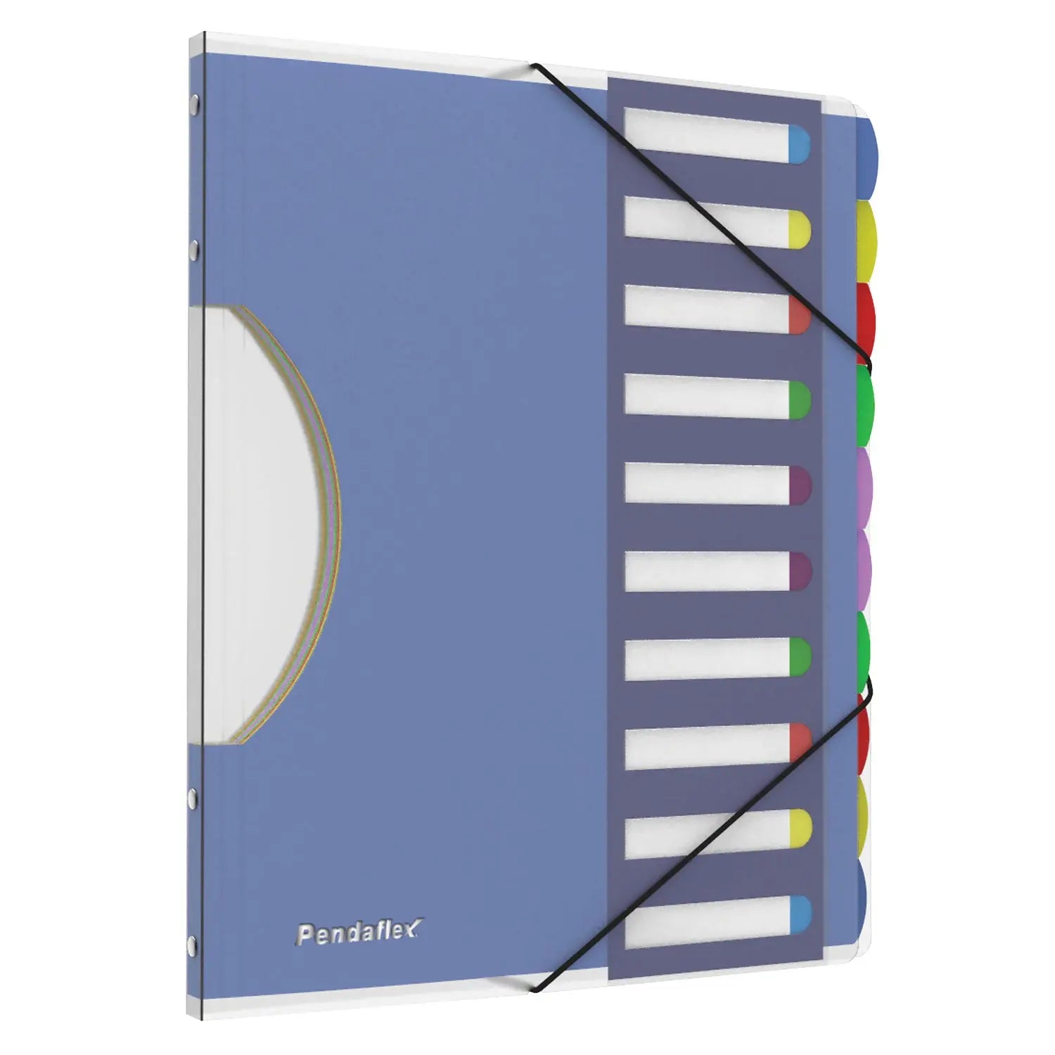 PileSmart Project Sorters, 0.75" Expansion, 10 Sections, Elastic Cord Closure, 1/10-Cut Tabs, Letter Size, Blue