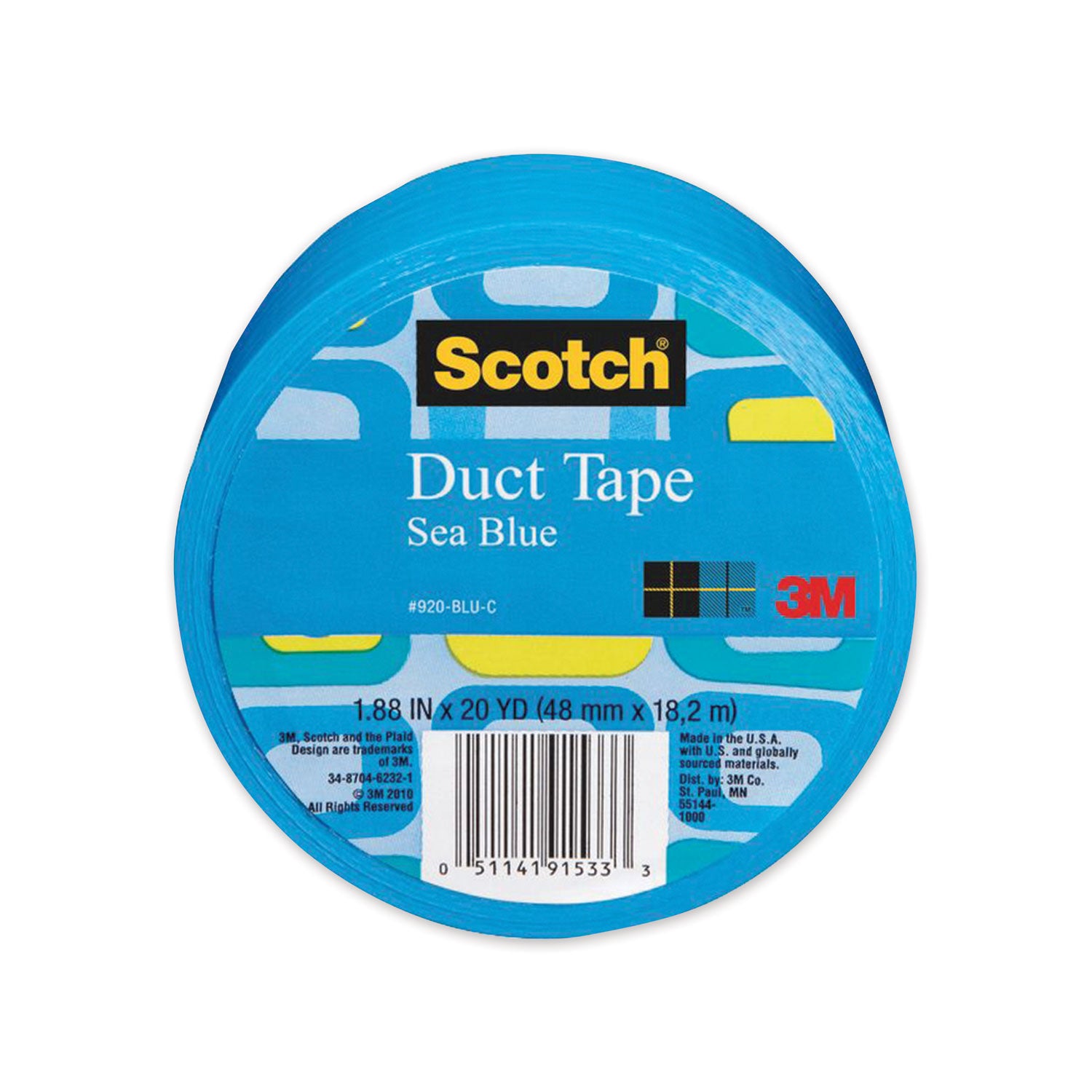 Scotch® Duct Tape, 1.88" X 20 Yds, Sea Blue