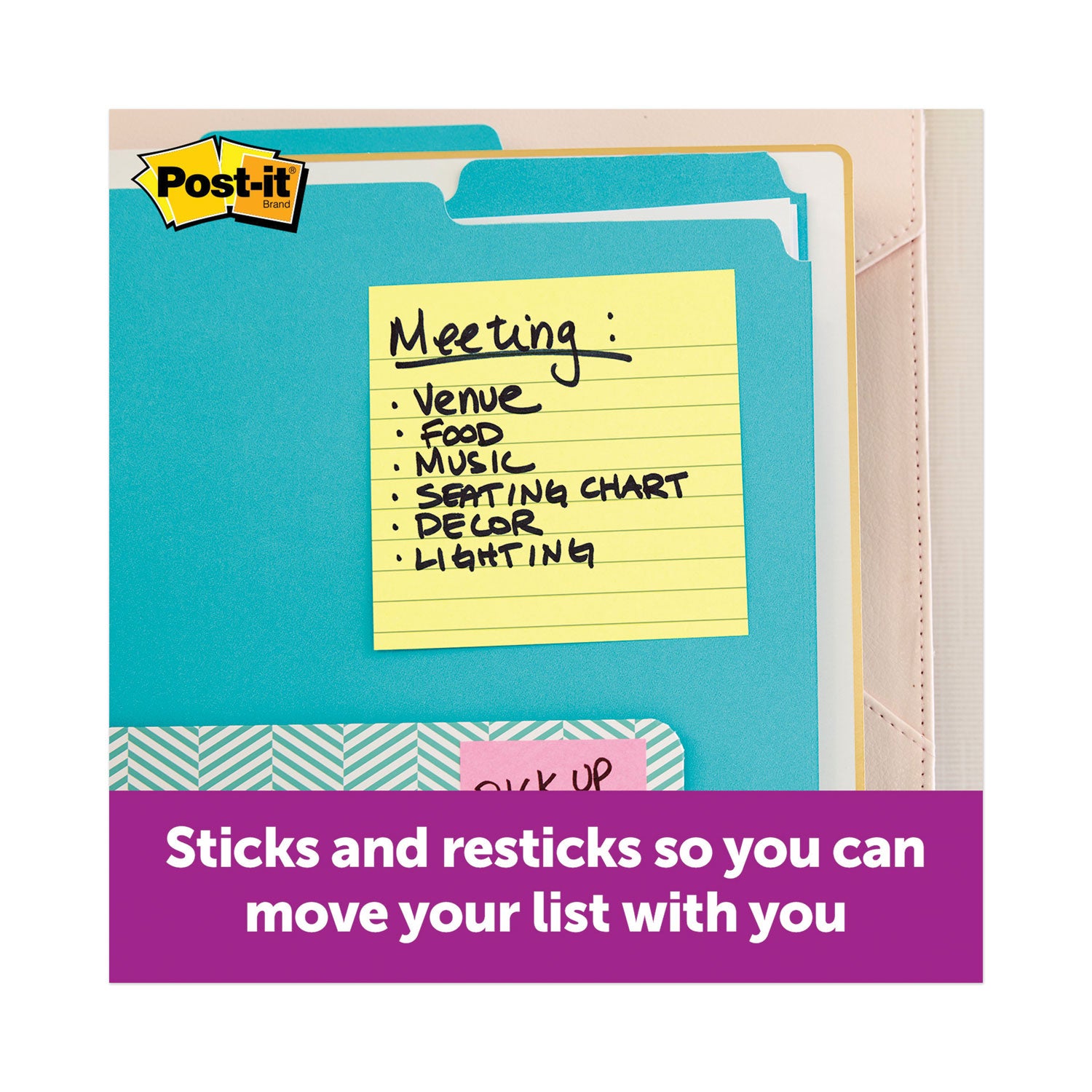 Post-it® Notes Super Sticky Pads in Canary Yellow, Note Ruled, 4" x 4", 90 Sheets/Pad, 4 Pads/Pack