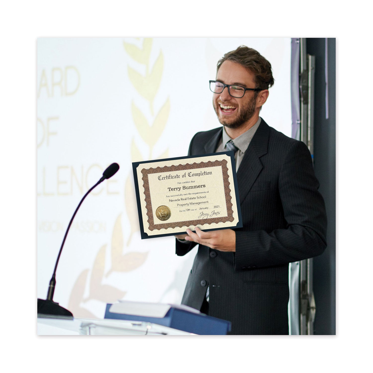 Great Papers!® Ready-To-Use Certificates, Completion, 11 X 8.5, Ivory/brown/gold Colors With Brown Border, 6/pack