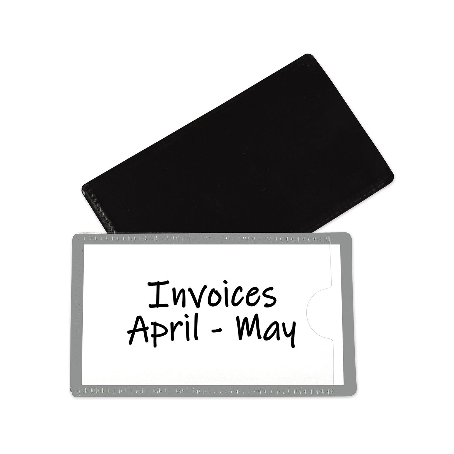 Slap-Stick Magnetic Label Holders, Side Load, 4.25 x 2.5, Gray, 10/Pack