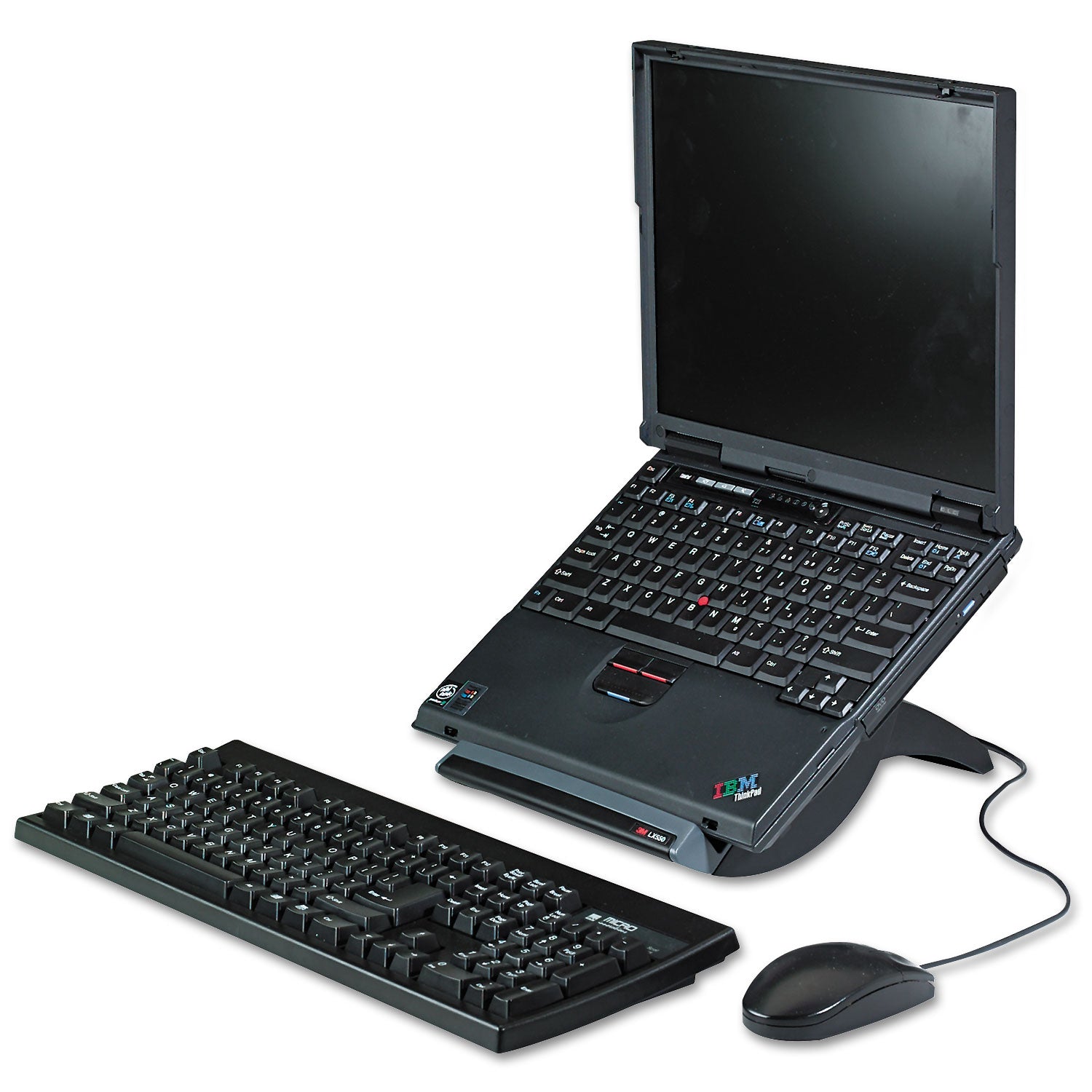 3M™ Vertical Notebook Computer Riser With Cable Management, 9" X 12" X 6.5" To 9.5", Black/charcoal Gray, Supports 20 Lbs