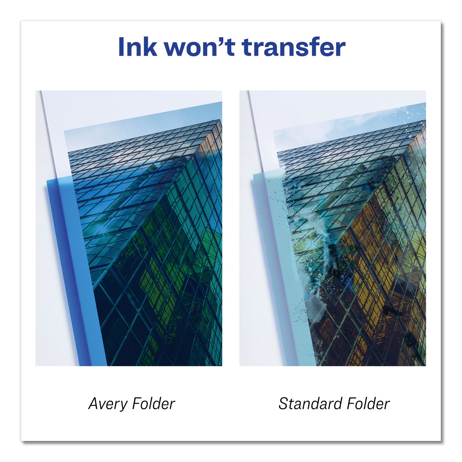 Avery® Plastic Two-Pocket Folder, 20-Sheet Capacity, 11 X 8.5, Translucent Blue