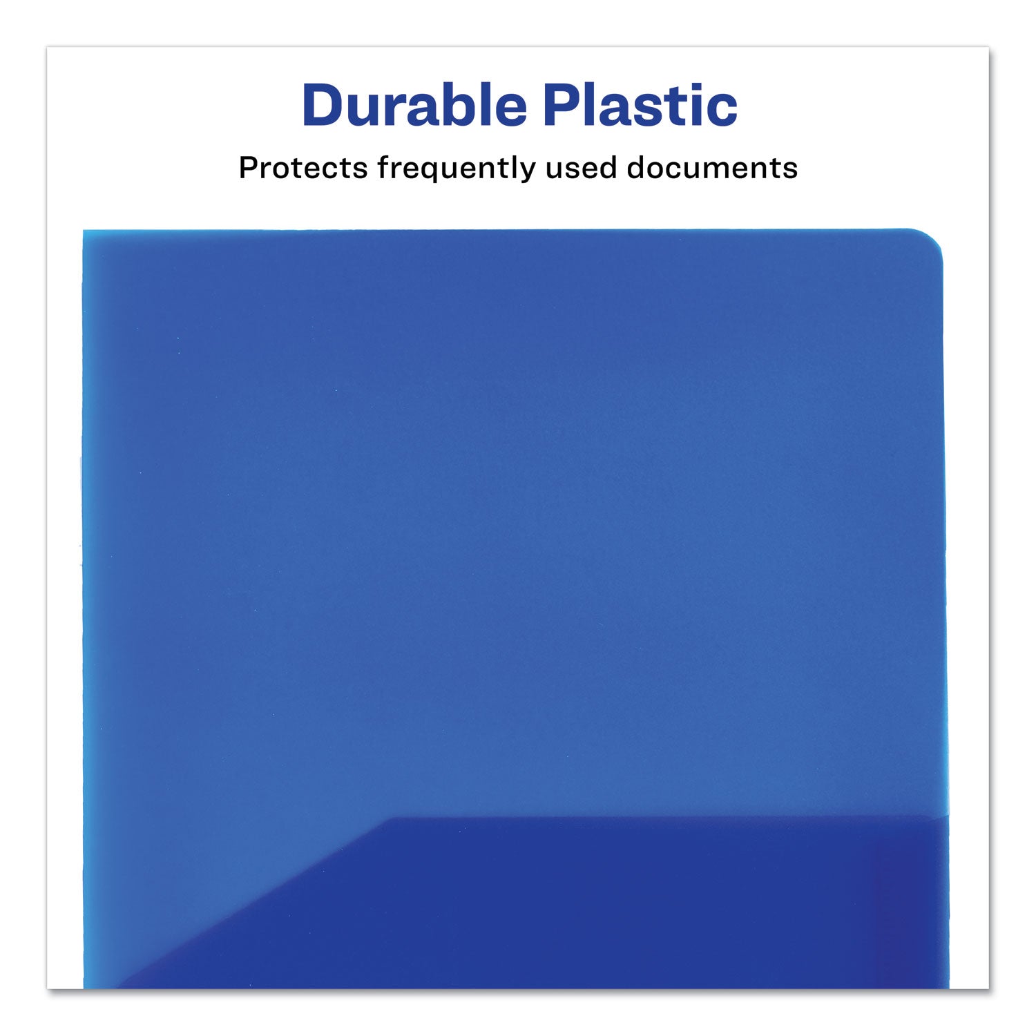 Avery® Plastic Two-Pocket Folder, 20-Sheet Capacity, 11 X 8.5, Translucent Blue