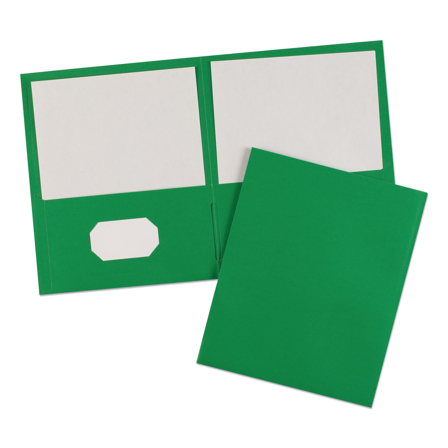 Avery® Two-Pocket Folder, 40-Sheet Capacity, 11 X 8.5, Green, 25/box