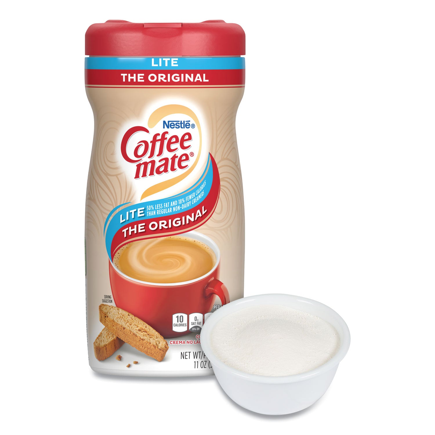 Coffee mate® Powdered Original Lite Creamer, 11 oz Canister, 12/Carton
