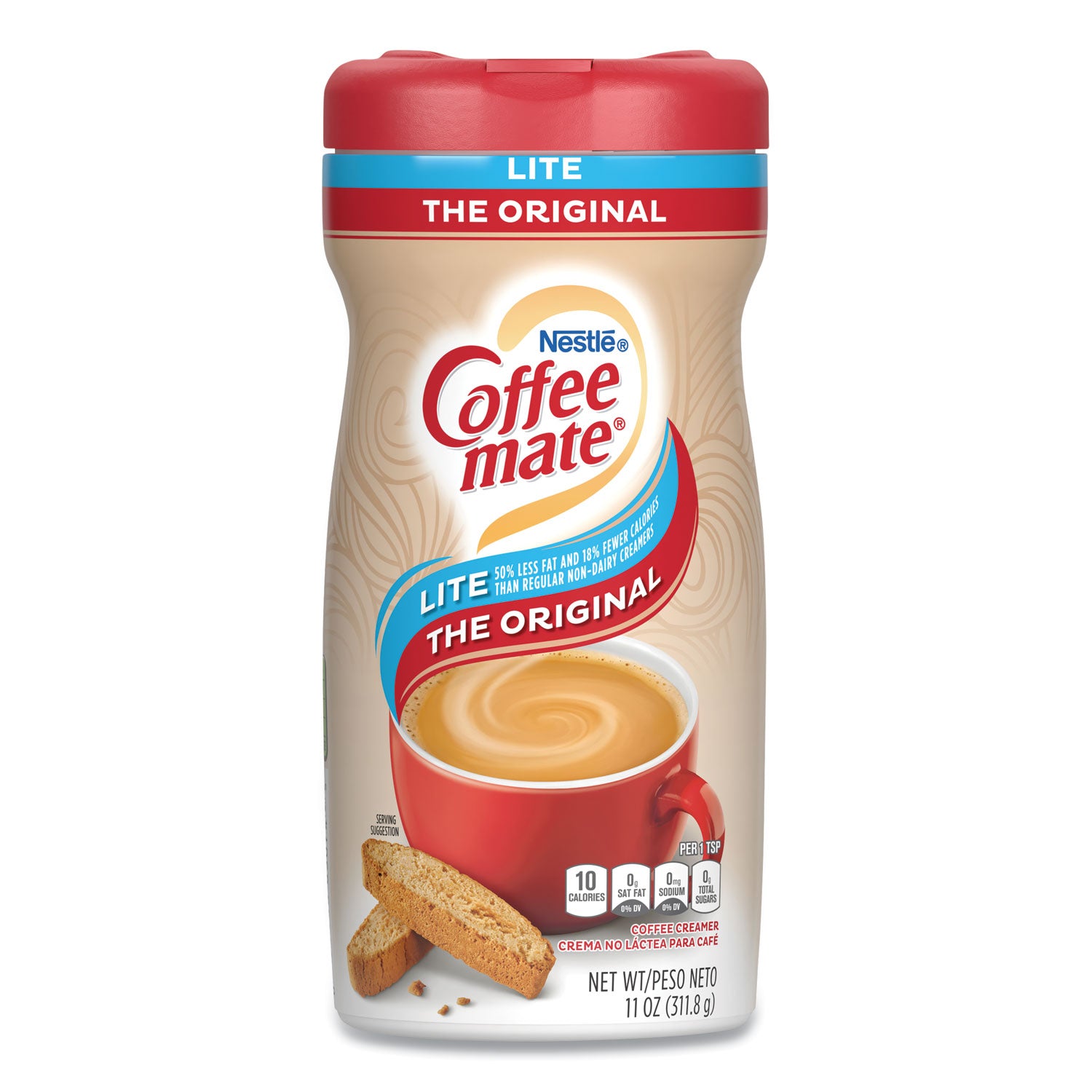 Coffee mate® Powdered Original Lite Creamer, 11 oz Canister, 12/Carton