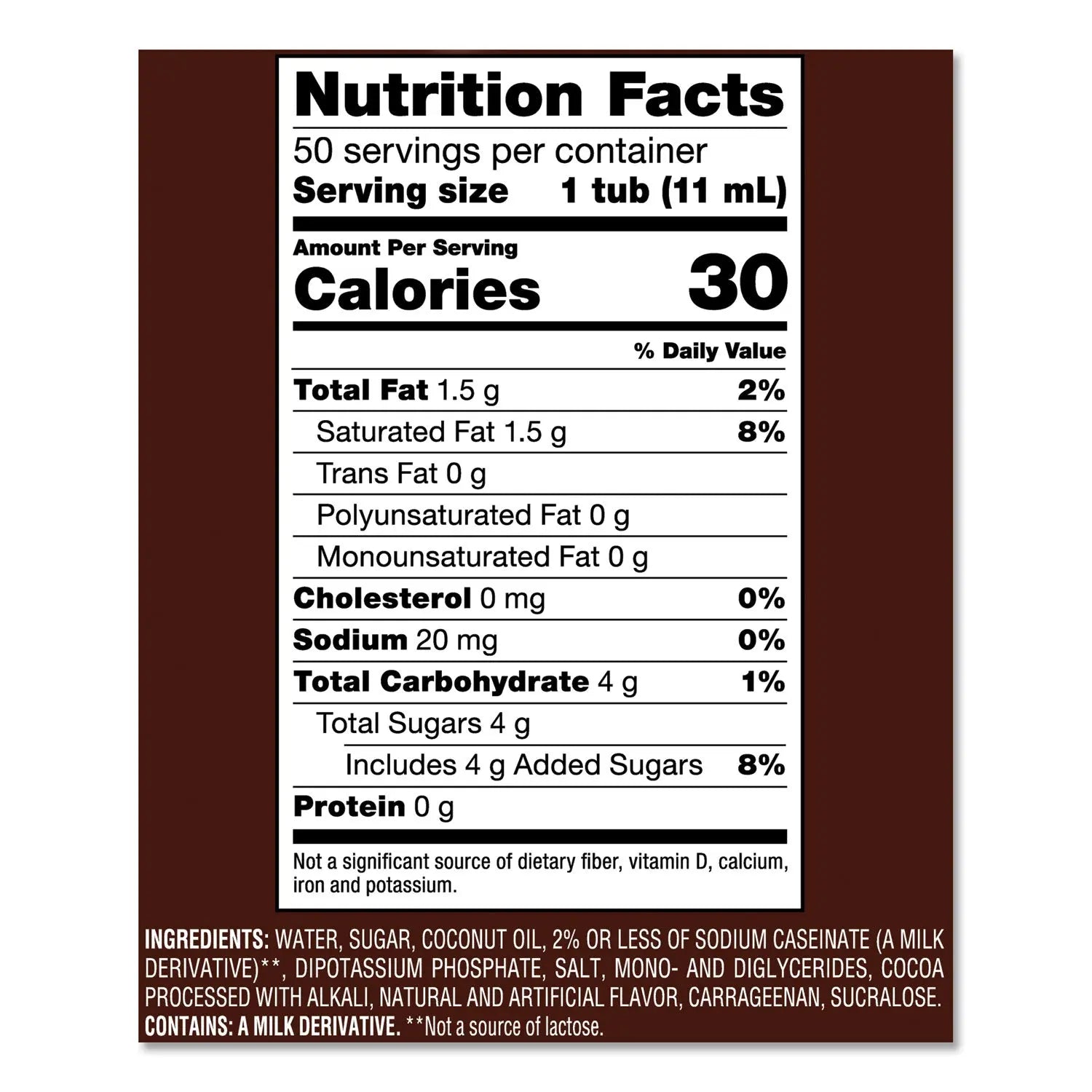 Liquid Coffee Creamer, Snickers, 0.38 oz Mini Cups, 50 Cups/Box Coffee mate® Flipcost