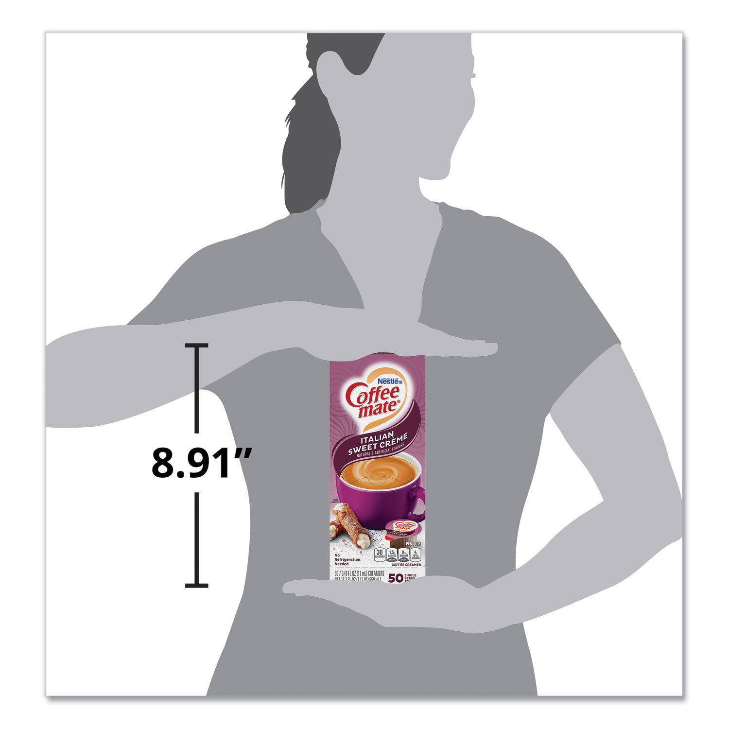 Coffee mate® Liquid Coffee Creamer, Italian Sweet Cream, 0.38 oz Mini Cups, 50/Box