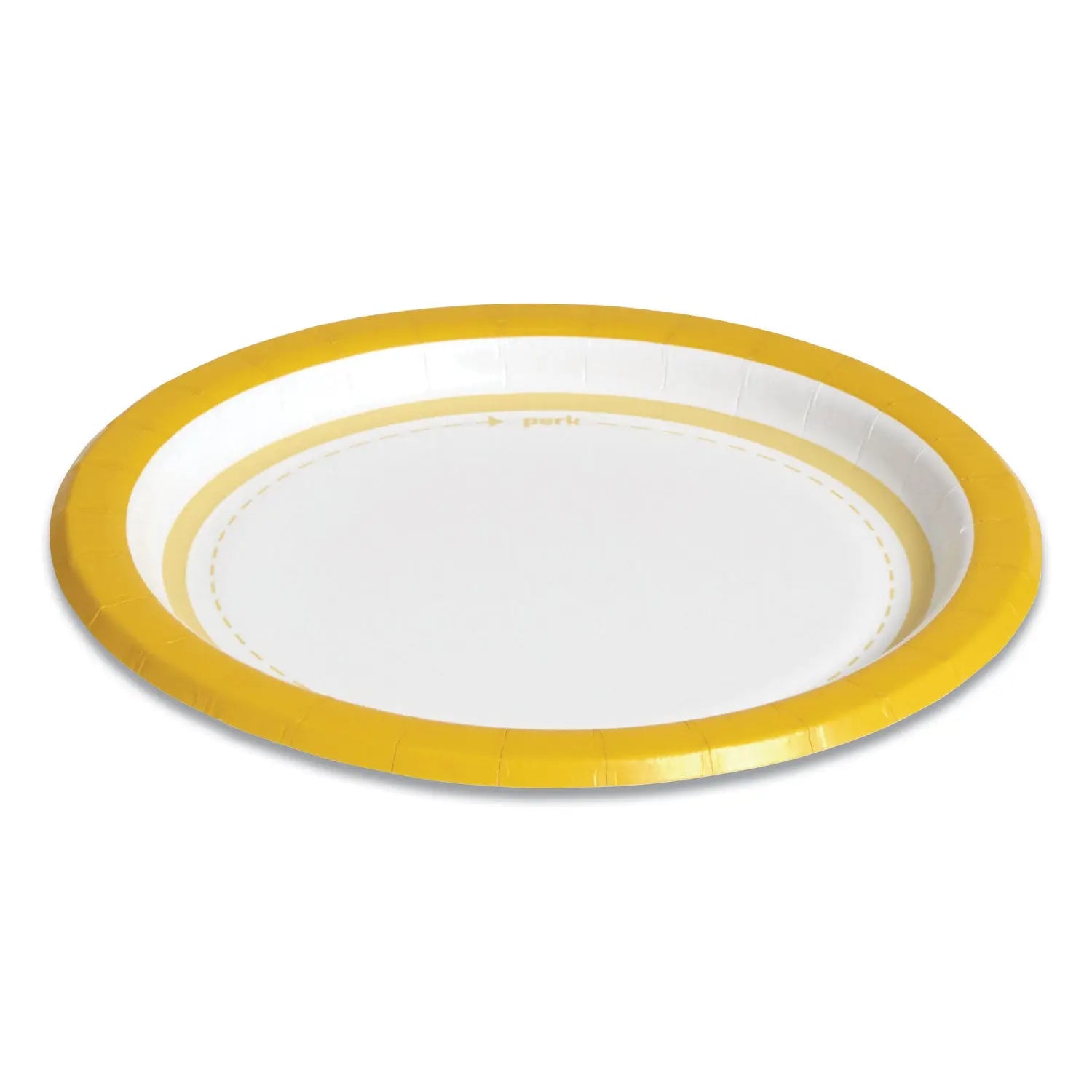 Everyday Paper Plates, 6" dia, White/Yellow, 125/Pack Perk™ Flipcost