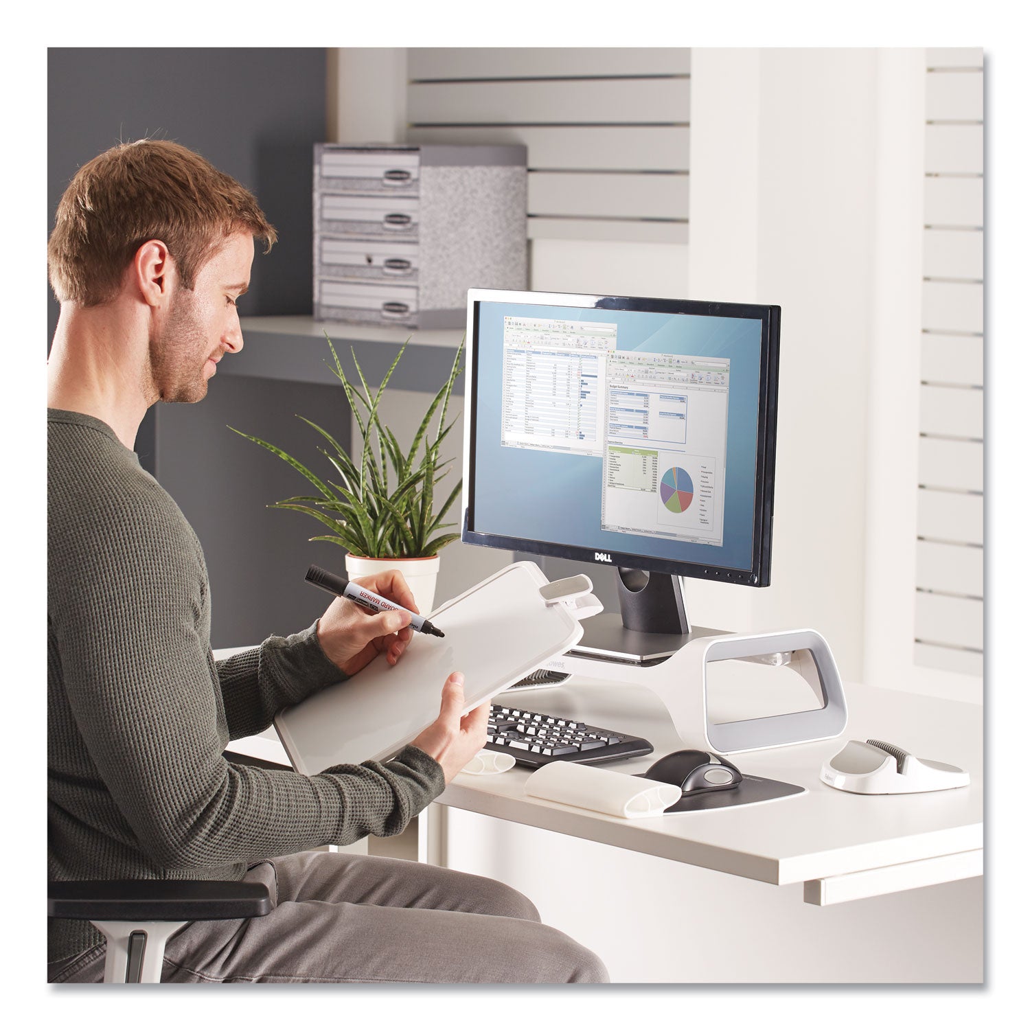 Fellowes® I-Spire Series Document Lift, 100 Sheet Capacity, Abs Plastic/high Impact Polystyrene, White/gray