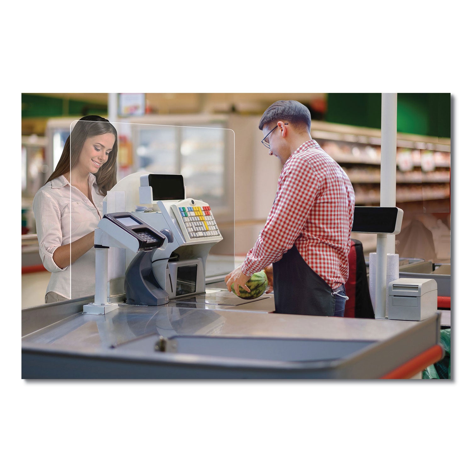 deflecto® Mounting Safety Barrier With Full Shield, 23.75" X 31.75", Acrylic, Clear, 2/carton