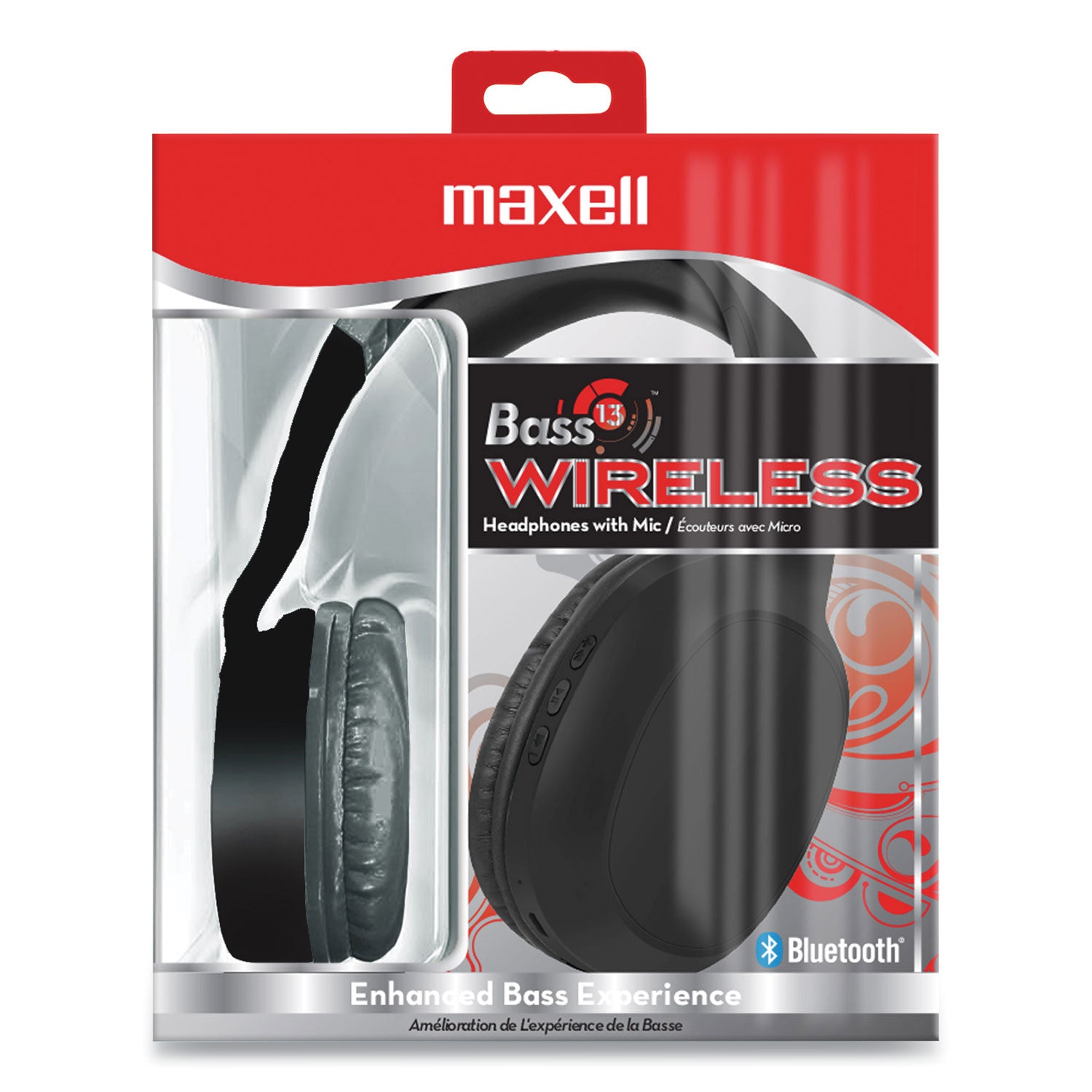 Maxell® Bass 13 Wireless Headphone With Mic, Black