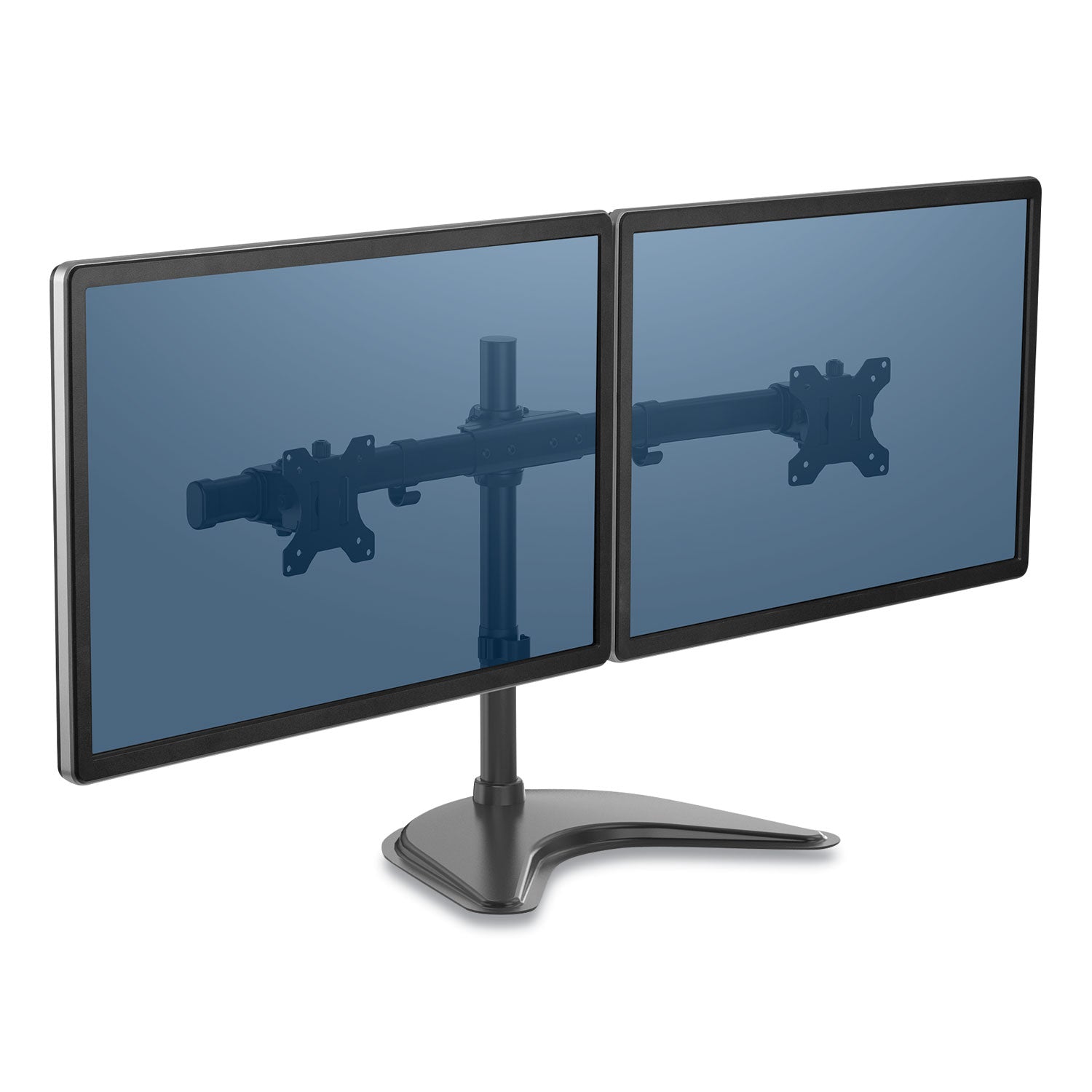 Fellowes® Professional Series Freestanding Dual Horizontal Monitor Arm, For 30" Monitors, 35.75" X 11" X 18.25", Black, Supports 17 Lb