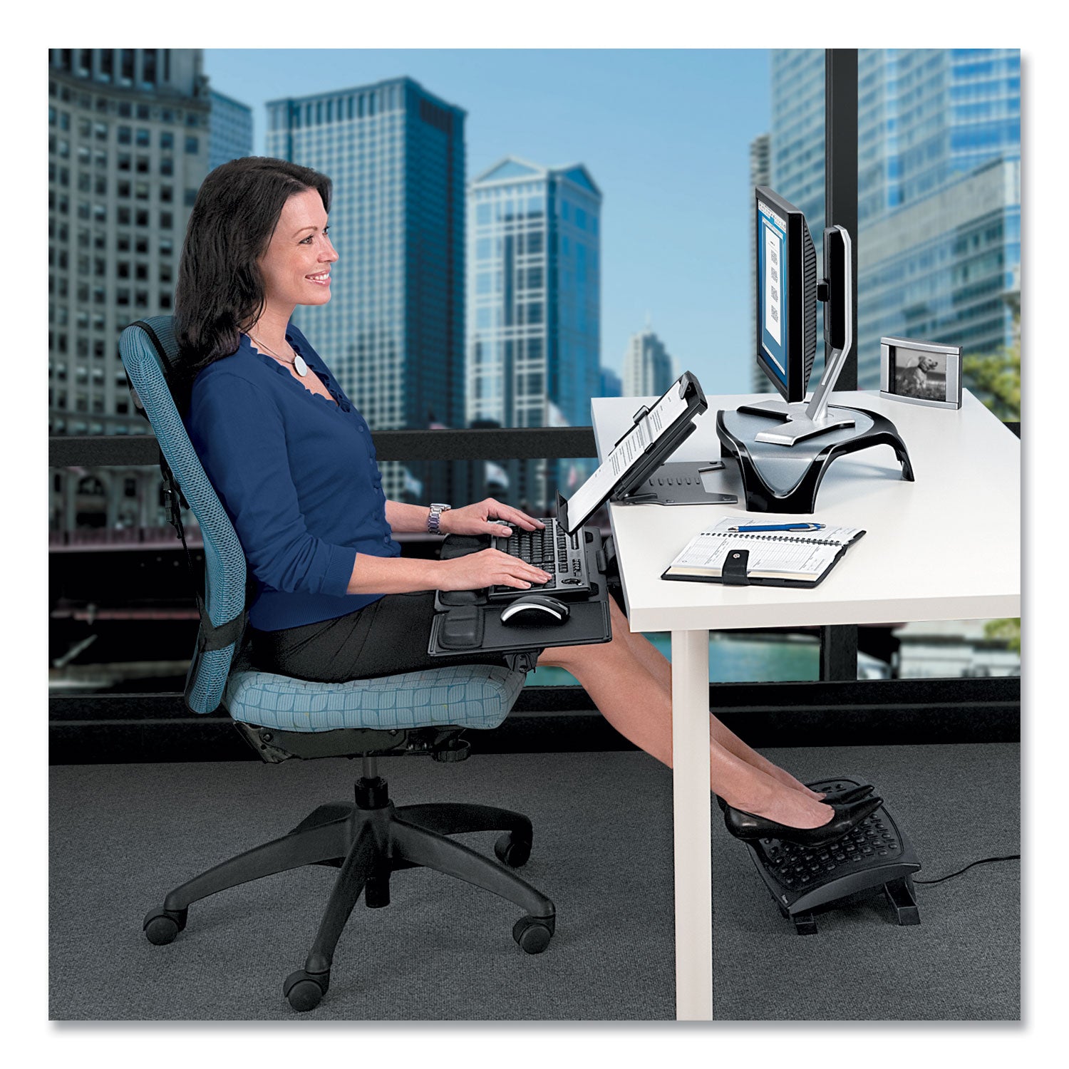 Fellowes® Professional Series Back Support With Microban Protection, 15 X 2 X 14.5, Black