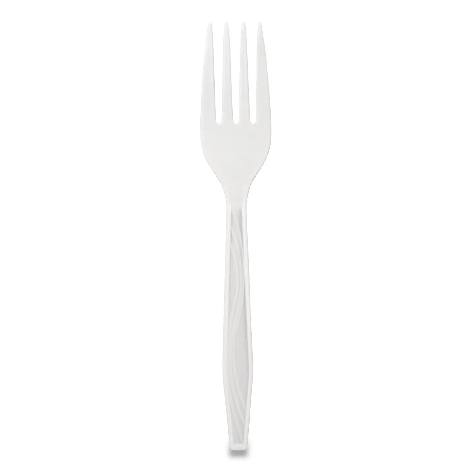 Elegant Dinnerware Heavyweight Cutlery, Polystyrene, Fork, White, 500/Box