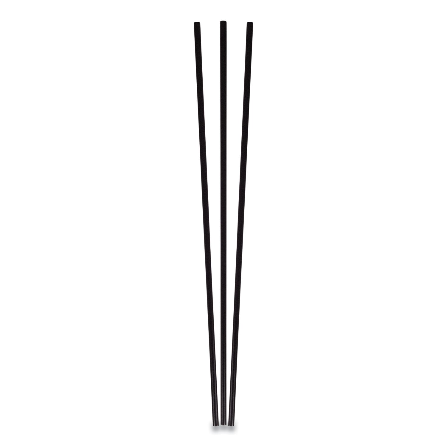 Unwrapped Round Stirrers, 7.75", Polypropylene, Black, 500/Pack