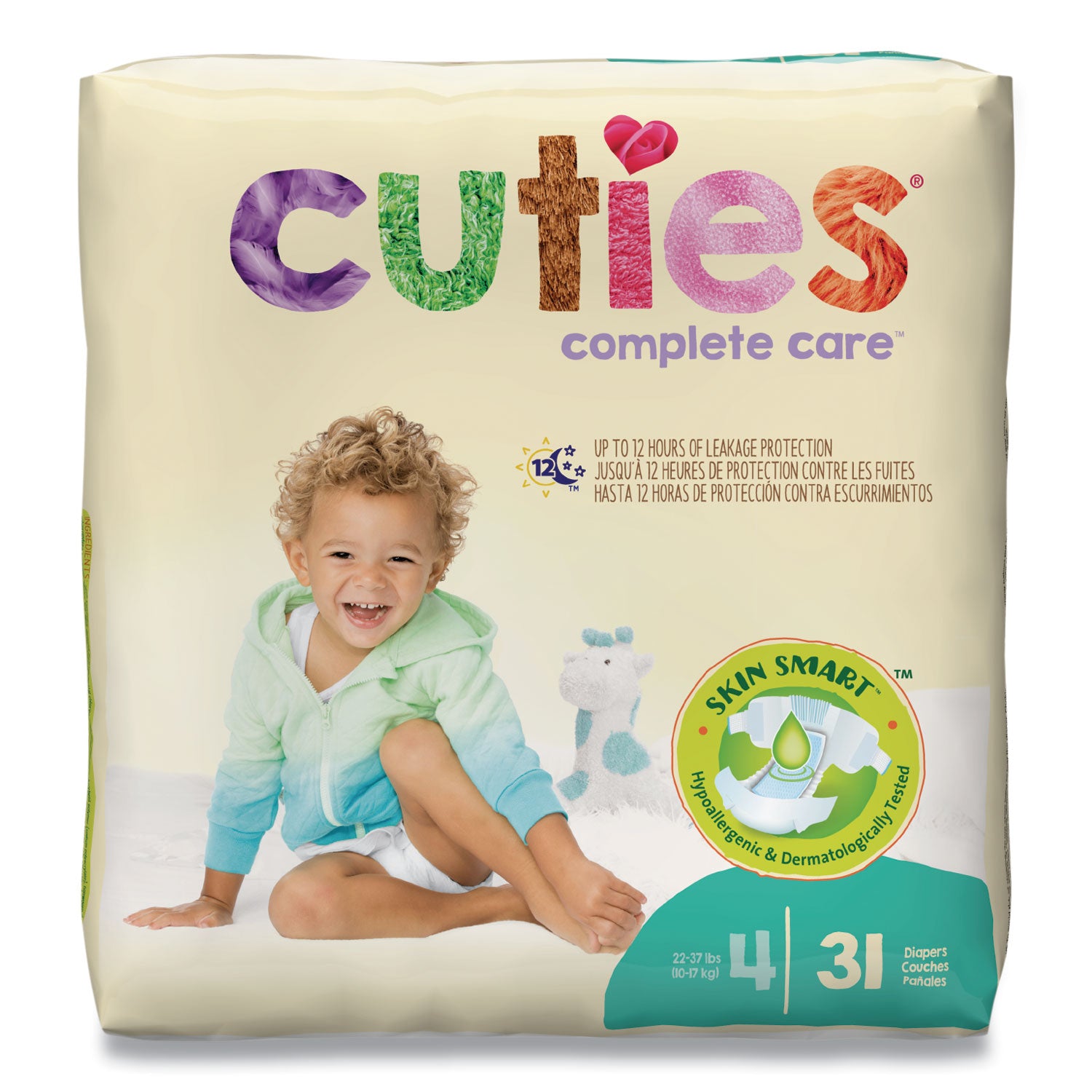 Premium Jumbo Diapers, Size 4, 22 lbs to 37 lbs, 124/Carton
