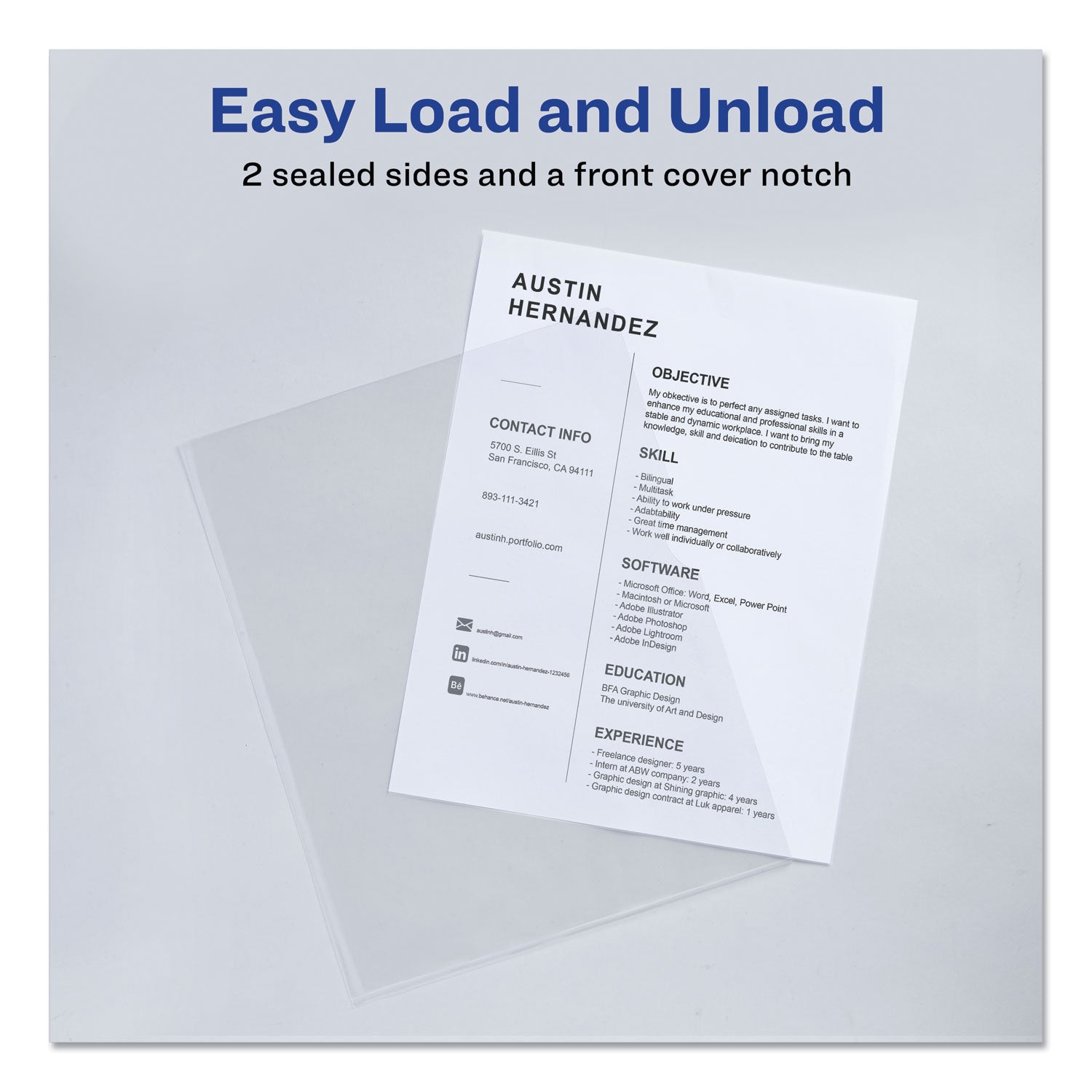 Avery® Heavy-Duty Plastic Sleeves, Letter Size, Clear, 12/pack