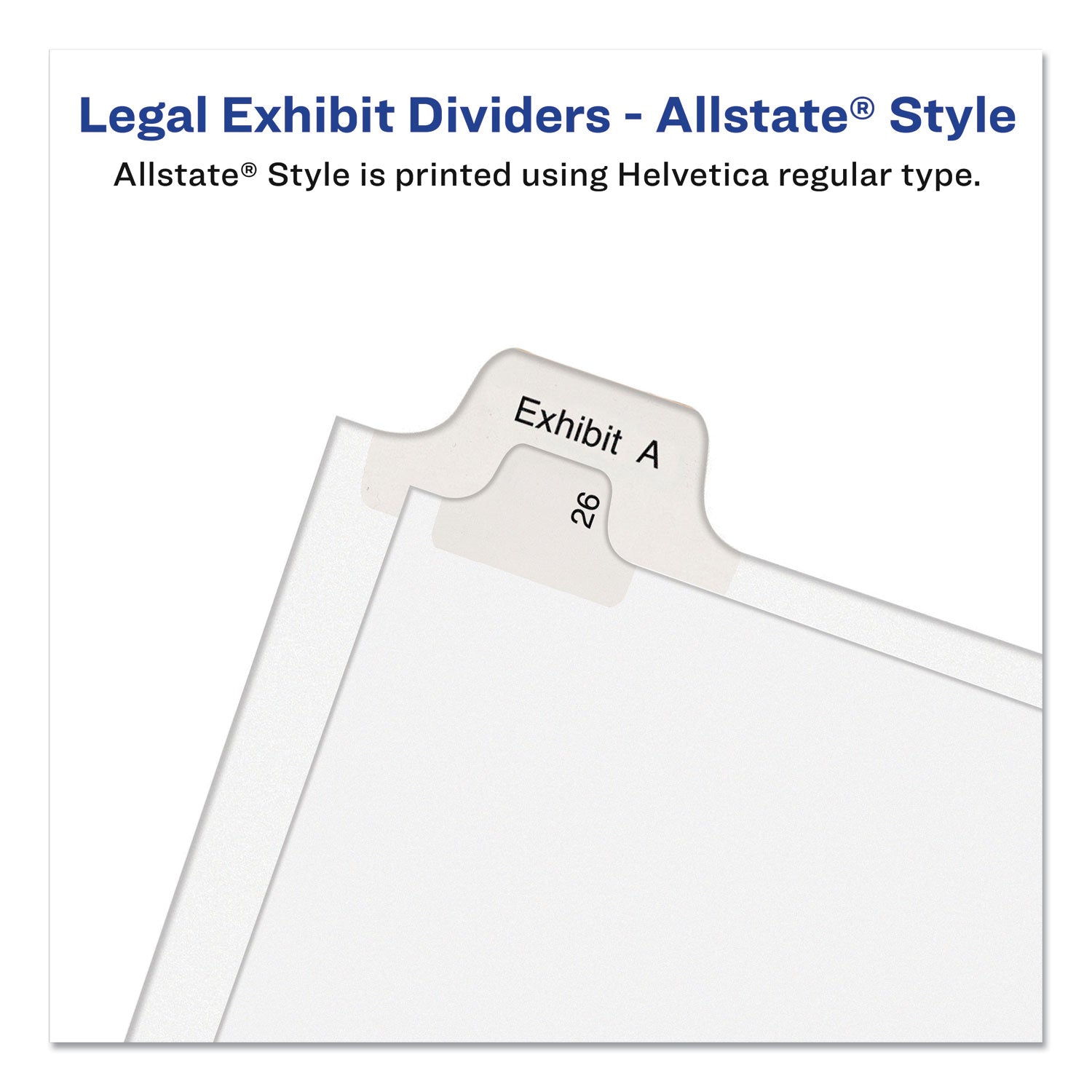 Avery® Preprinted Legal Exhibit Side Tab Index Dividers, Allstate Style, 25-Tab, 26 To 50, 11 X 8.5, White, 1 Set, (1702)