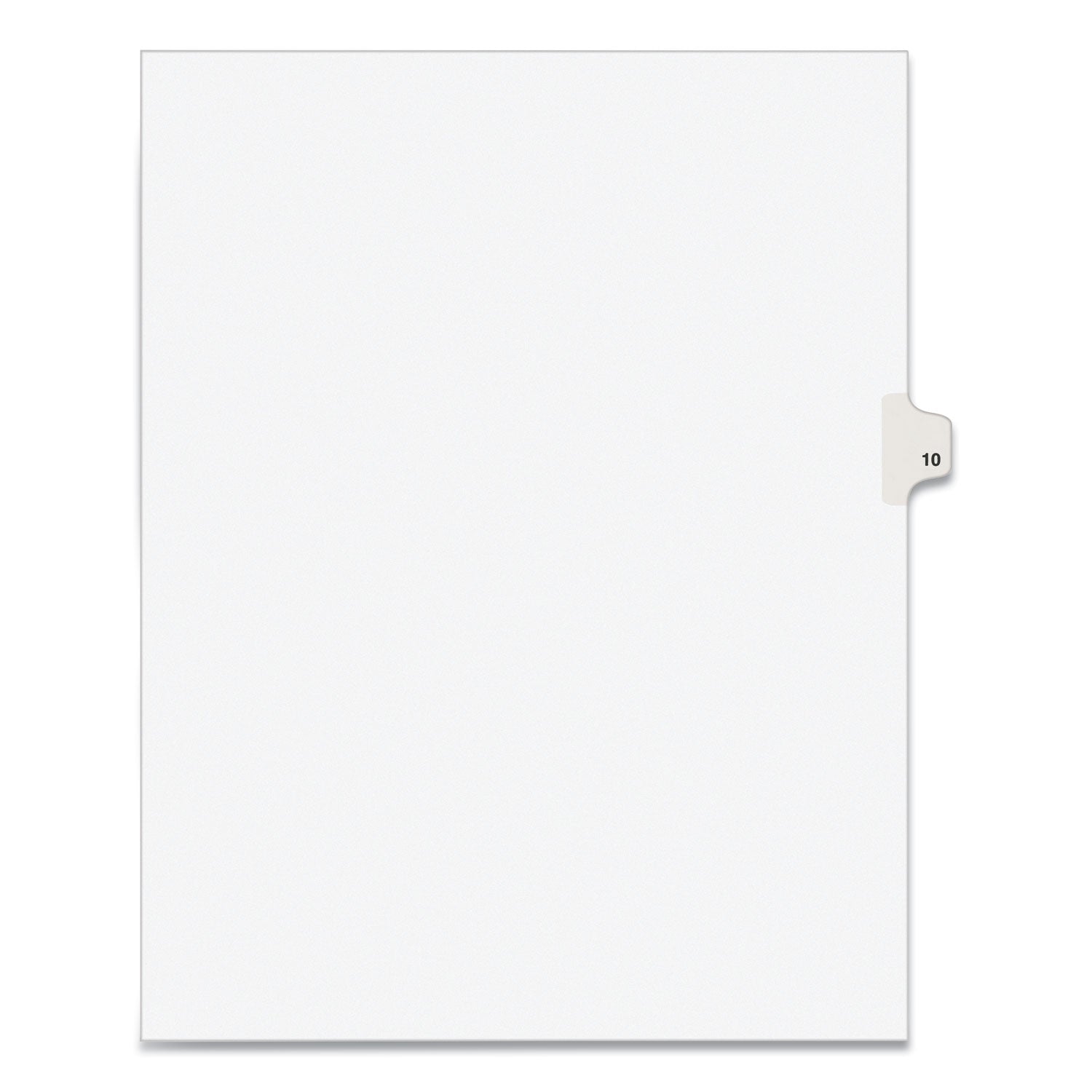 Preprinted Legal Exhibit Side Tab Index Dividers, Avery Style, 10-Tab, 10, 11 x 8.5, White, 25/Pack