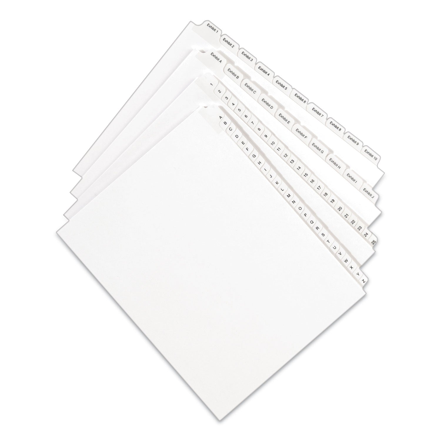 Avery® Preprinted Legal Exhibit Side Tab Index Dividers, Allstate Style, 25-Tab, Exhibit 1 To Exhibit 25, 11 X 8.5, White, 1 Set