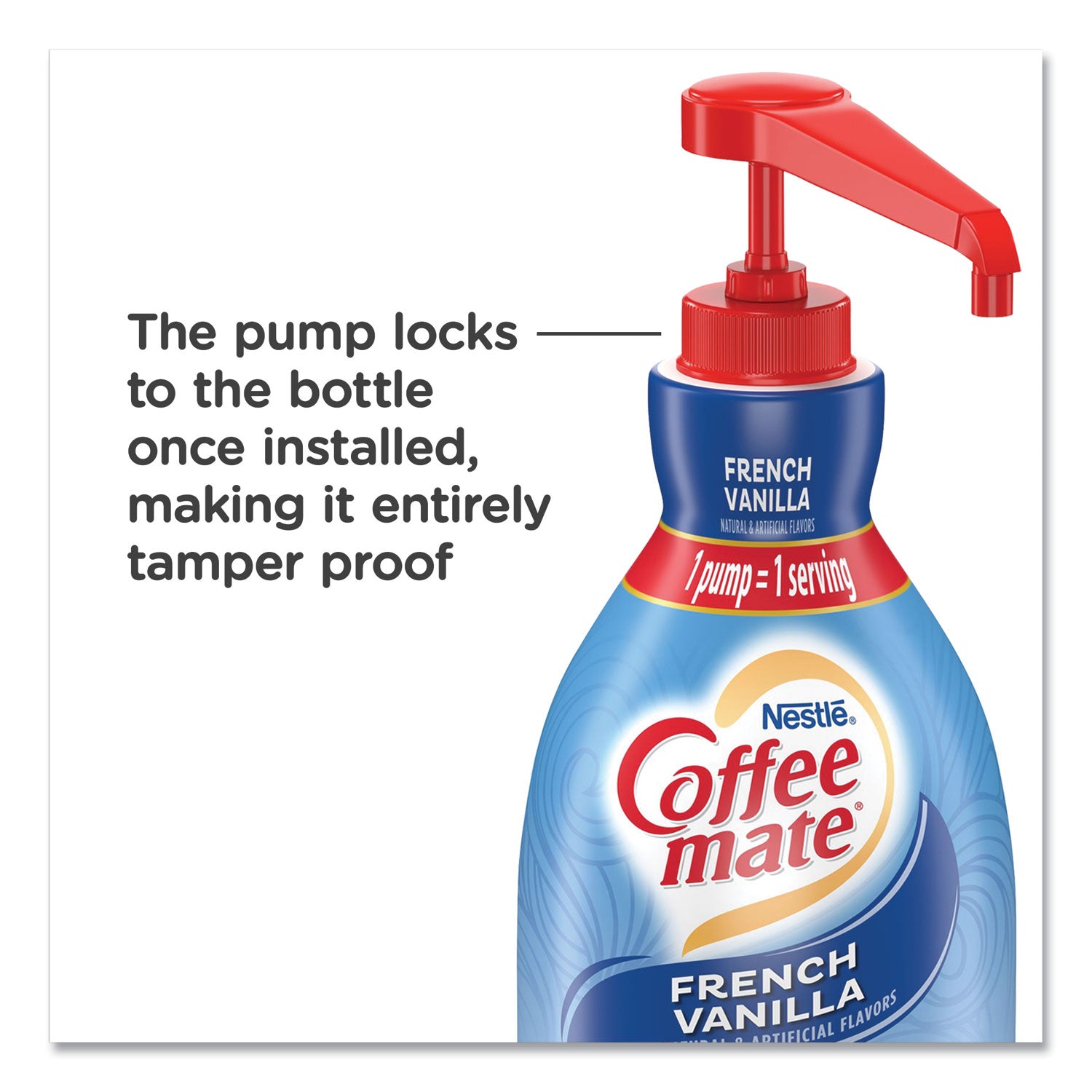 Coffee mate® Liquid Coffee Creamer, French Vanilla, 1.5 L Pump Bottle, 2/Carton