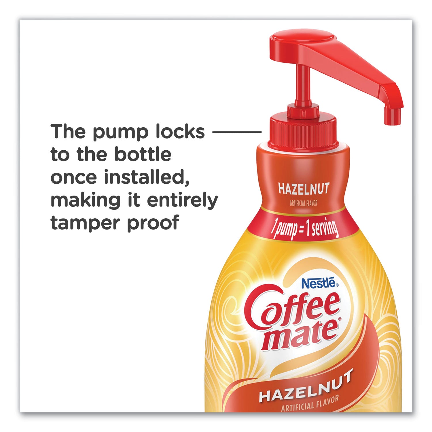 Coffee mate® Liquid Coffee Creamer, Hazelnut, 1.5 L Pump Bottle, 2/Carton