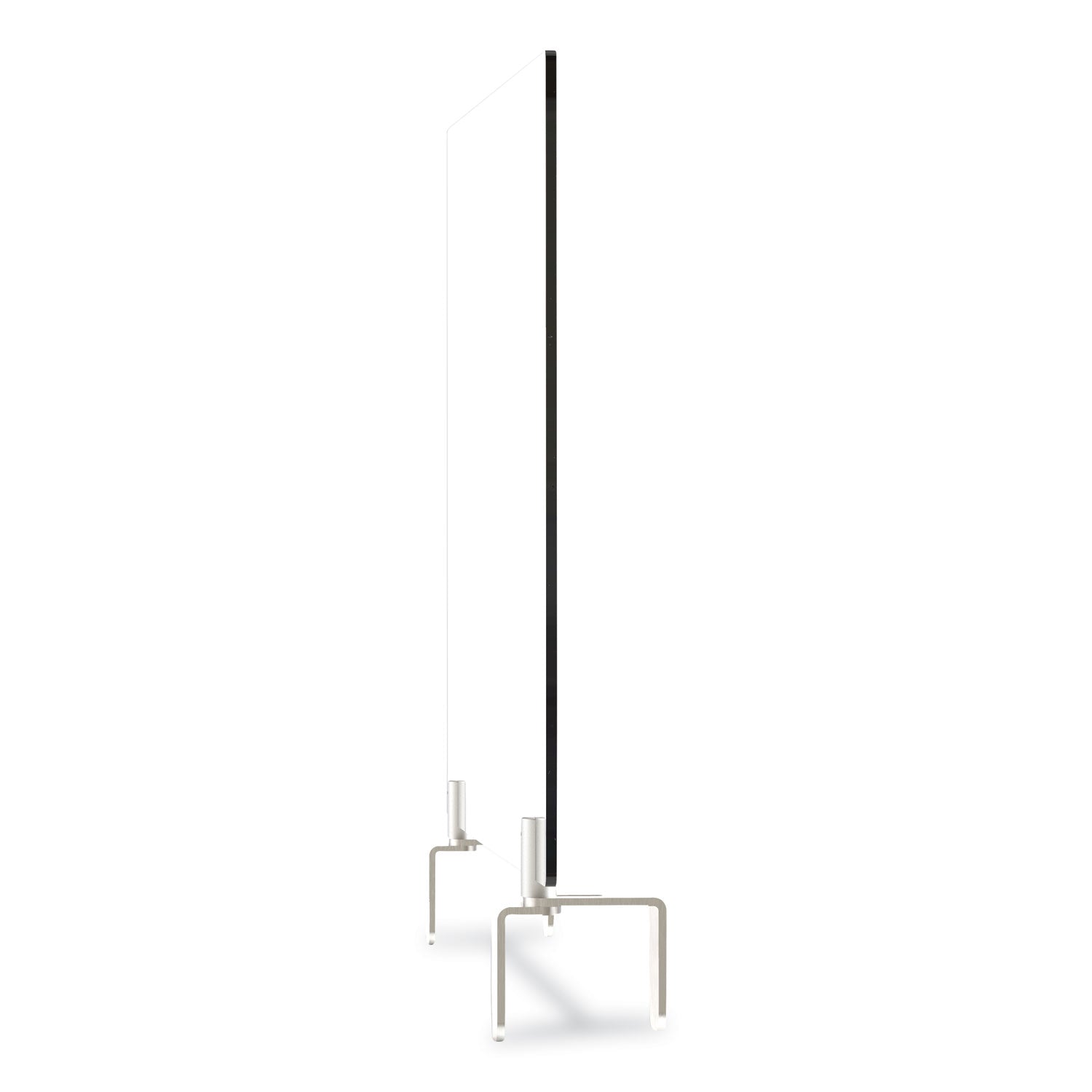 Ghent Clear Partition Extender With Attached Clamp, 29 X 3.88 X 24, Thermoplastic Sheeting