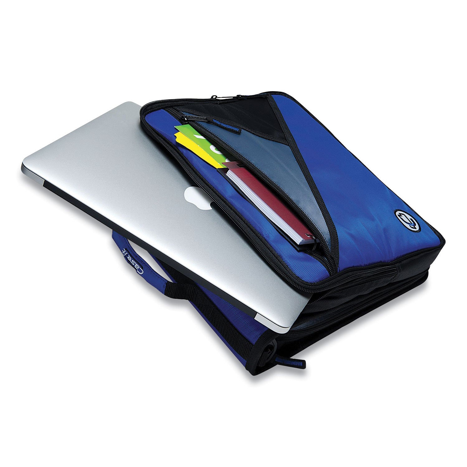 Case it™ Universal Zipper Binder, 3 Rings, 2" Capacity, 11 X 8.5, Blue/gray Accents